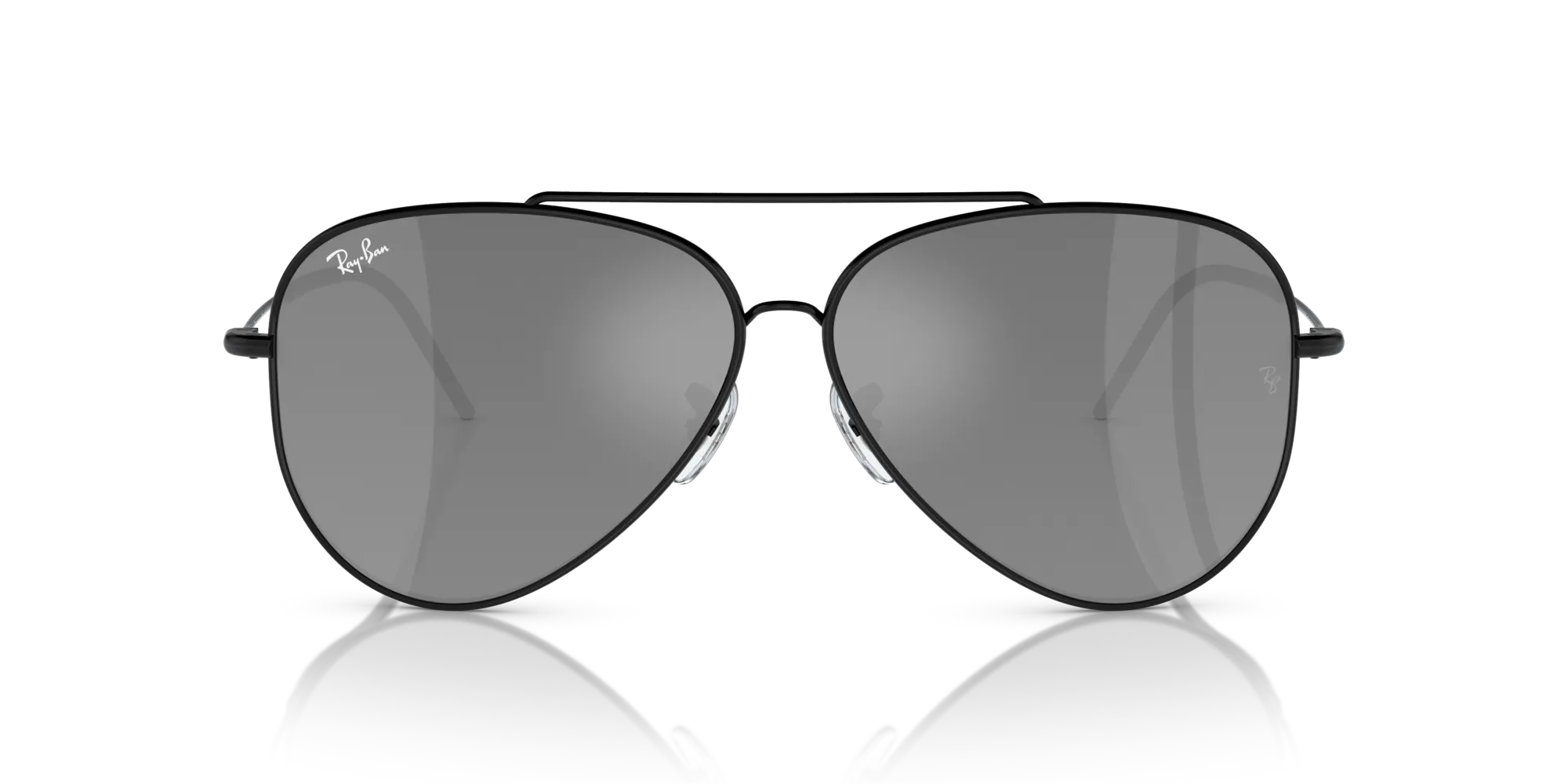 Ray - Ban RBR0101S AVIATOR REVERSE 002/GS Occhiali da sole Metallo Nero Argento Pilot Normale Specchiato - immagine 3