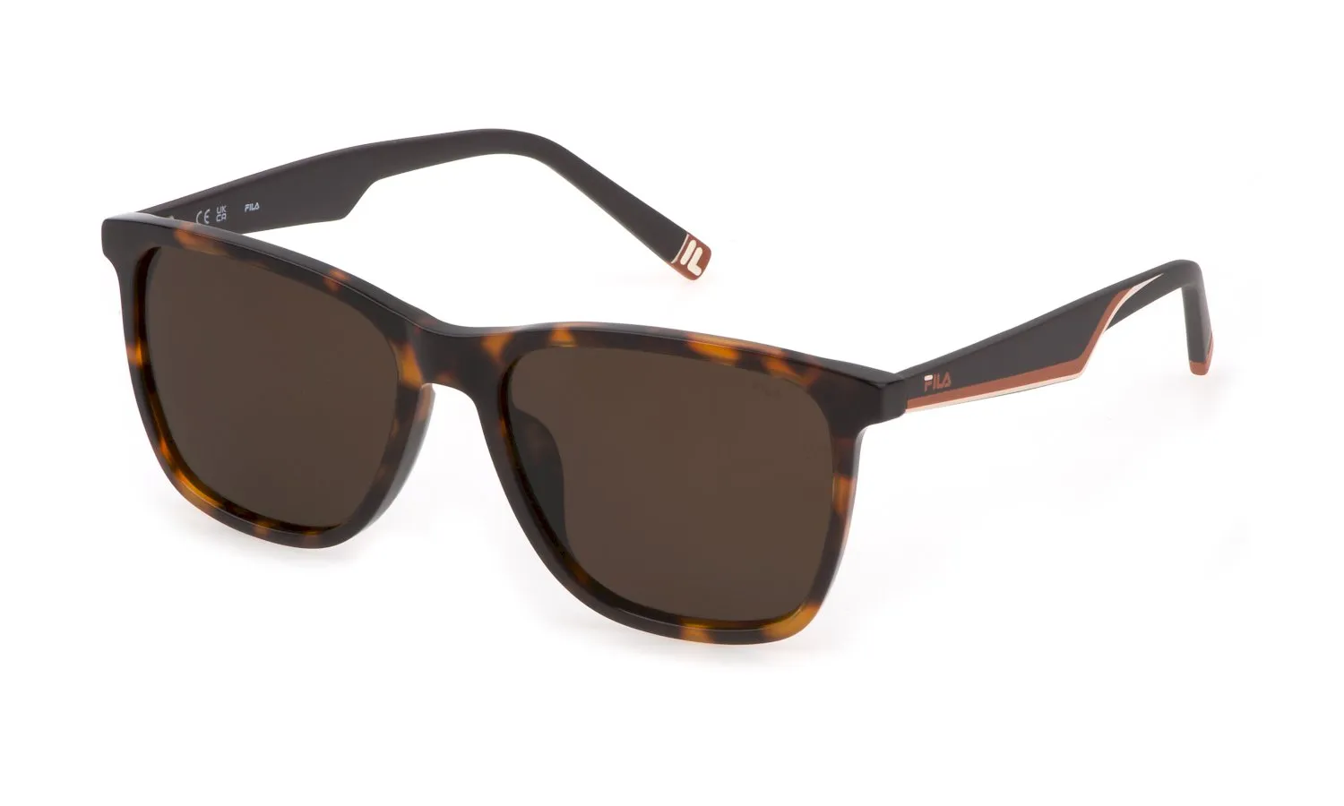 Fila SFI461 C10P Occhiali da sole Acetato Havana Marrone Squadrata - immagine 1