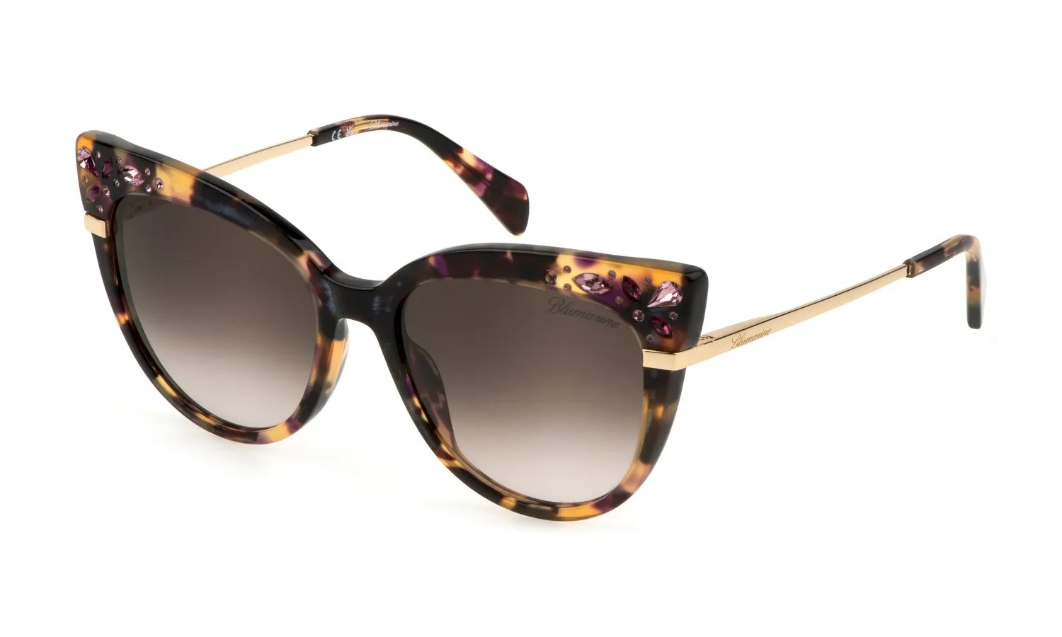 Blumarine SBM835S 0AEN Occhiali da sole Acetato Havana Marrone Cat Eye Normale Sfumato - immagine 1