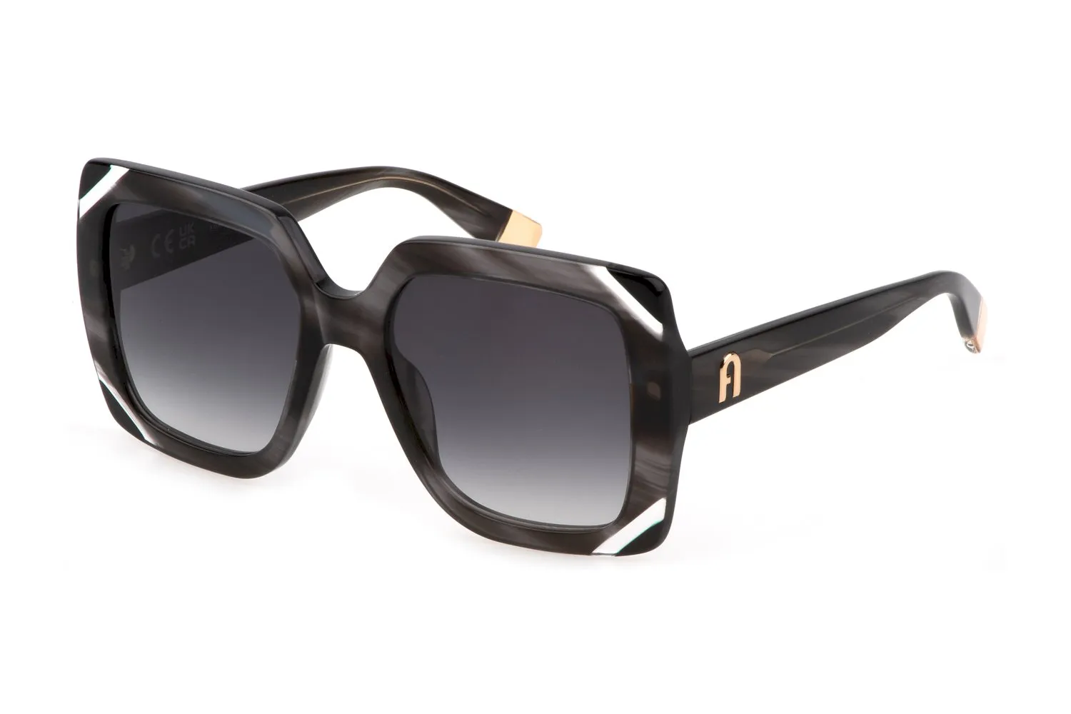 Furla SFU685V 01EX Occhiali da sole Acetato Grigio Grigio Squadrata Normale Sfumato - immagine 1