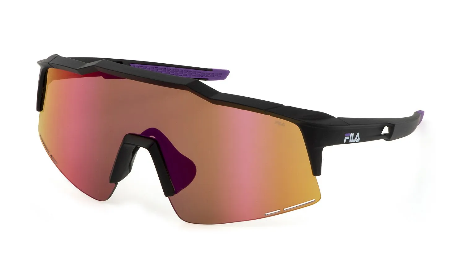 Fila SFI516 U28V Occhiali da sole Iniettato Nero Marrone Maschera Idrorepellente Specchiato - immagine 1