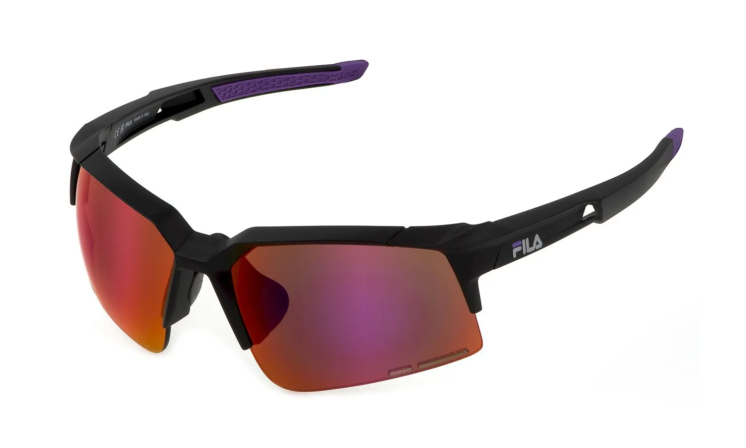 Fila SFI515 U28V Occhiali da sole Iniettato Nero Marrone Squadrata Idrorepellente Specchiato - immagine 1
