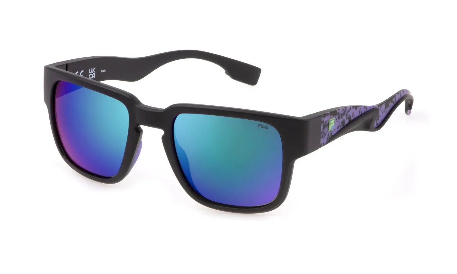 Fila SFI463 U28Z Occhiali da sole Iniettato Nero Grigio Squadrata Multistrato - immagine 1