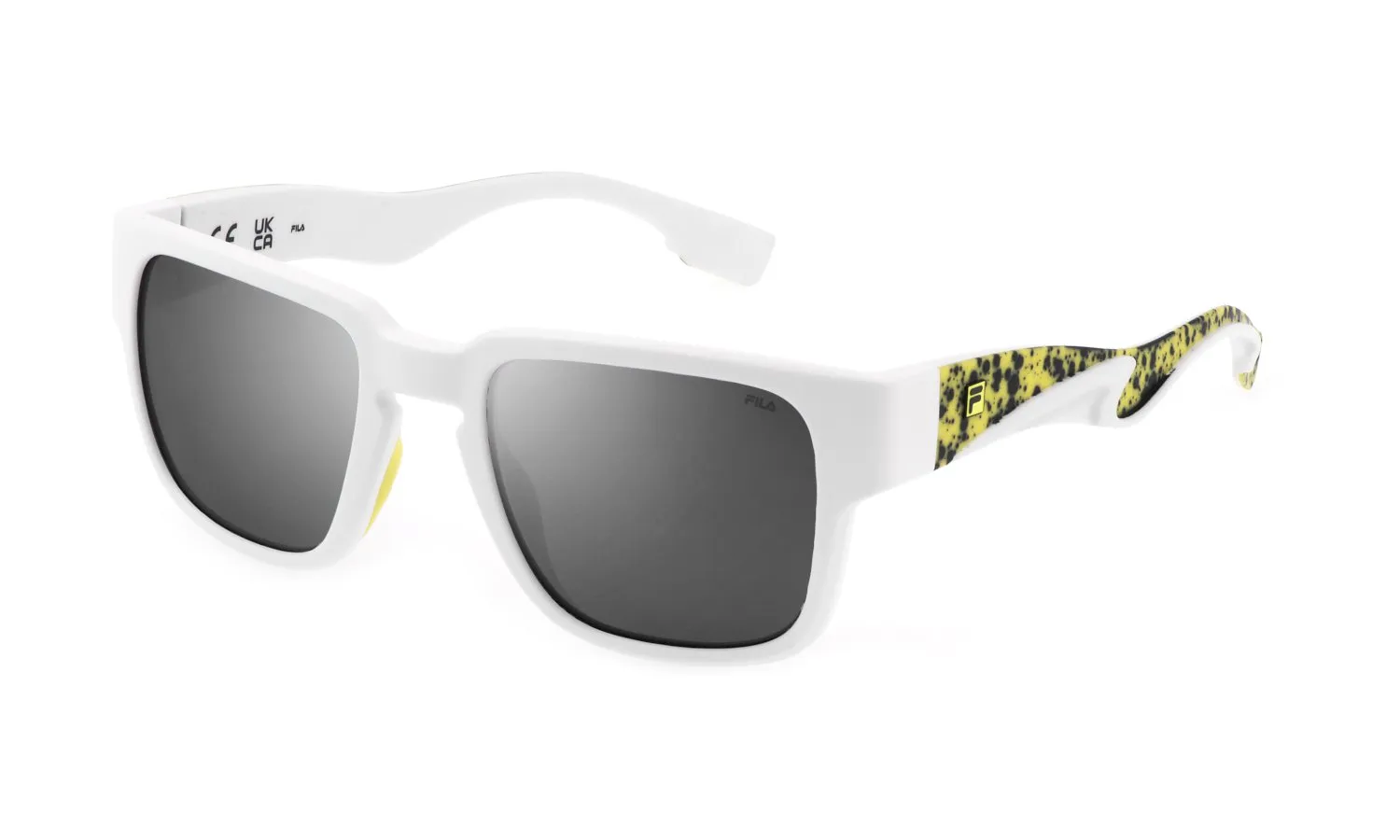 Fila SFI463 5WWP Occhiali da sole Iniettato Bianco Grigio Squadrata Specchiato - immagine 1