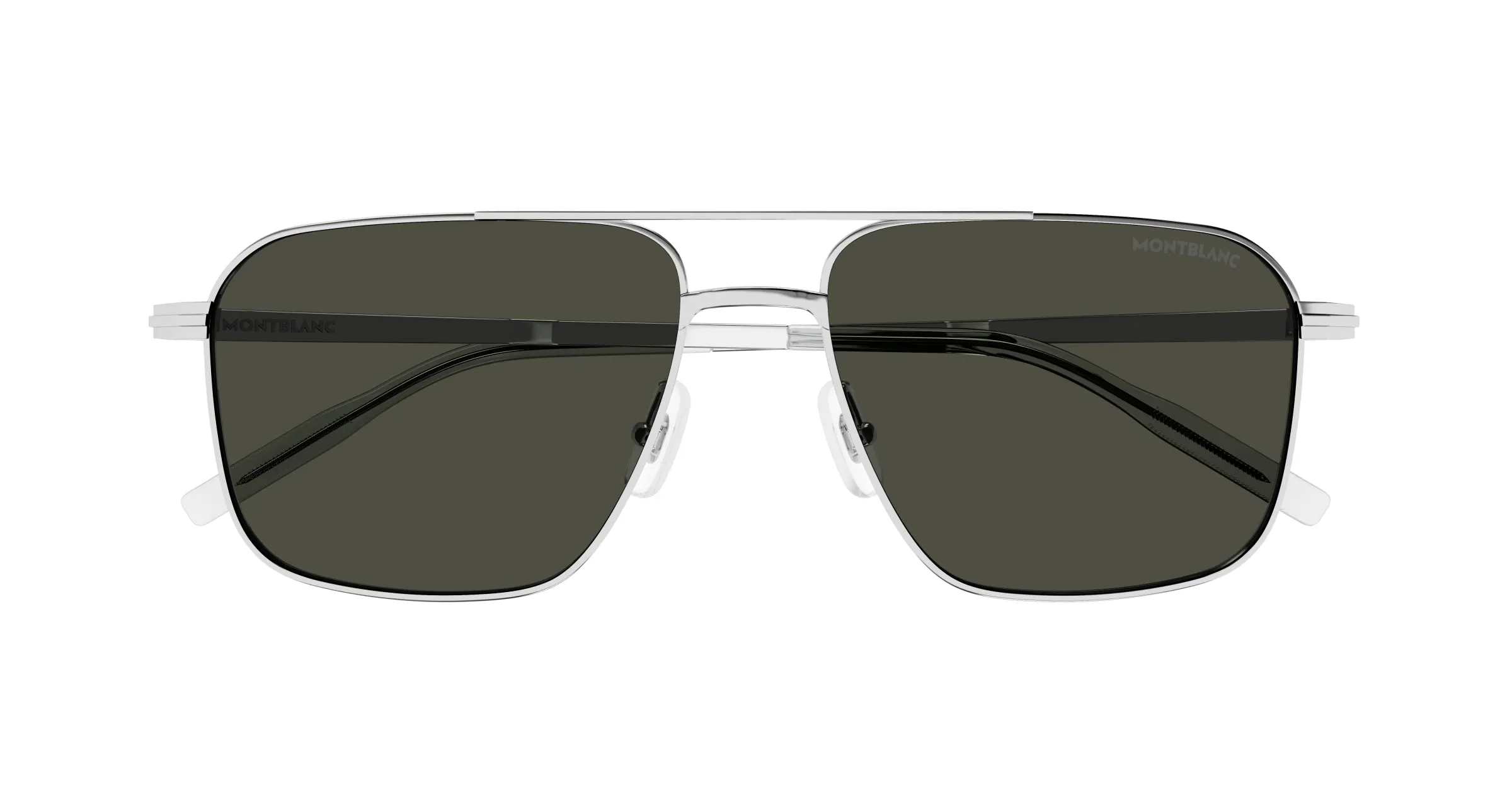 Montblanc MB0278S 001 Occhiali da sole Metallo Argento Grigio Squadrata - immagine 2