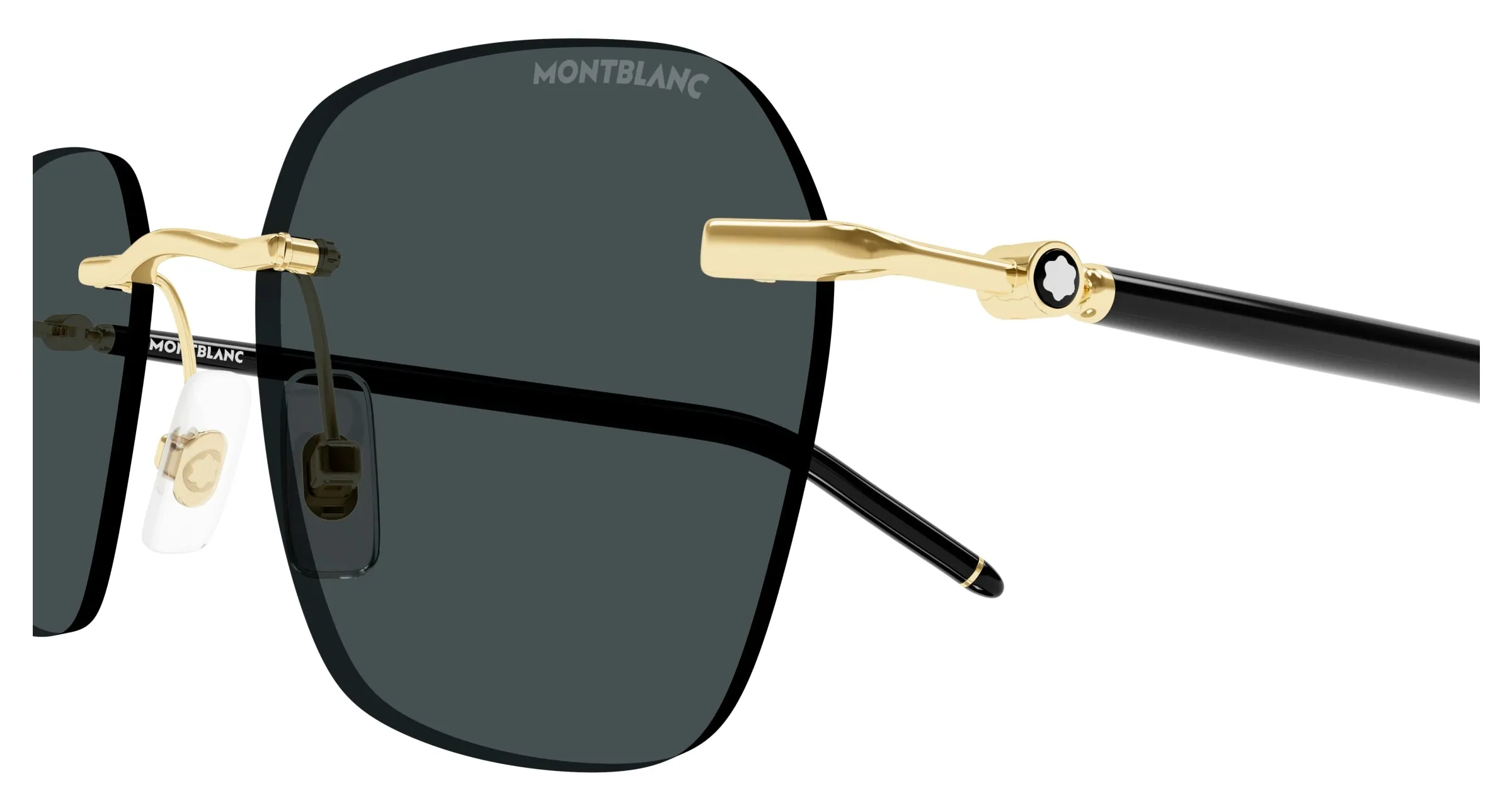 Montblanc MB0270S 001 Occhiali da sole Metallo Oro Grigio Squadrata Normale - immagine 3