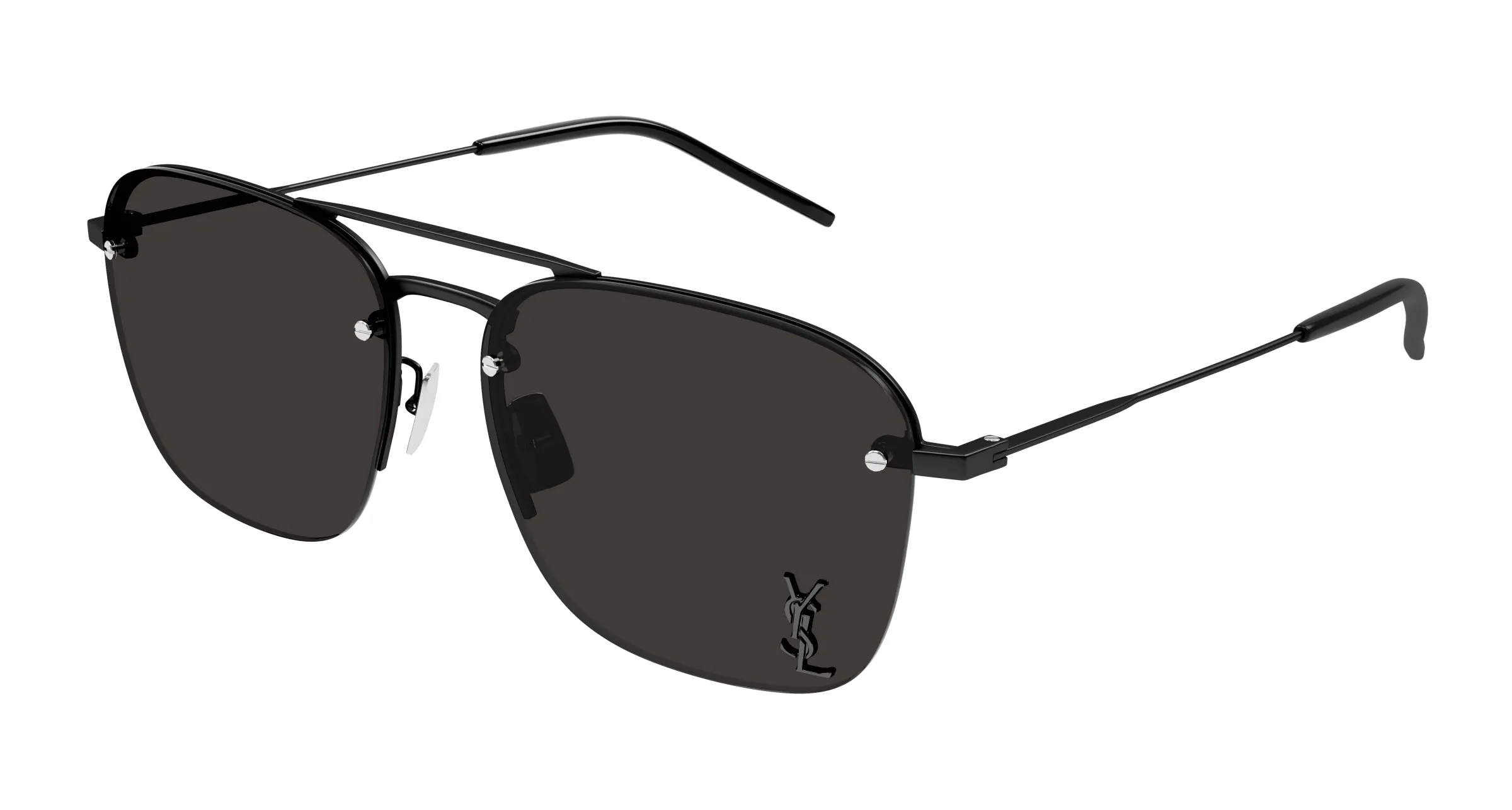 SAINT LAURENT SL 309 M 001 Occhiali da sole Metallo Nero Nero Pilot Normale - immagine 1