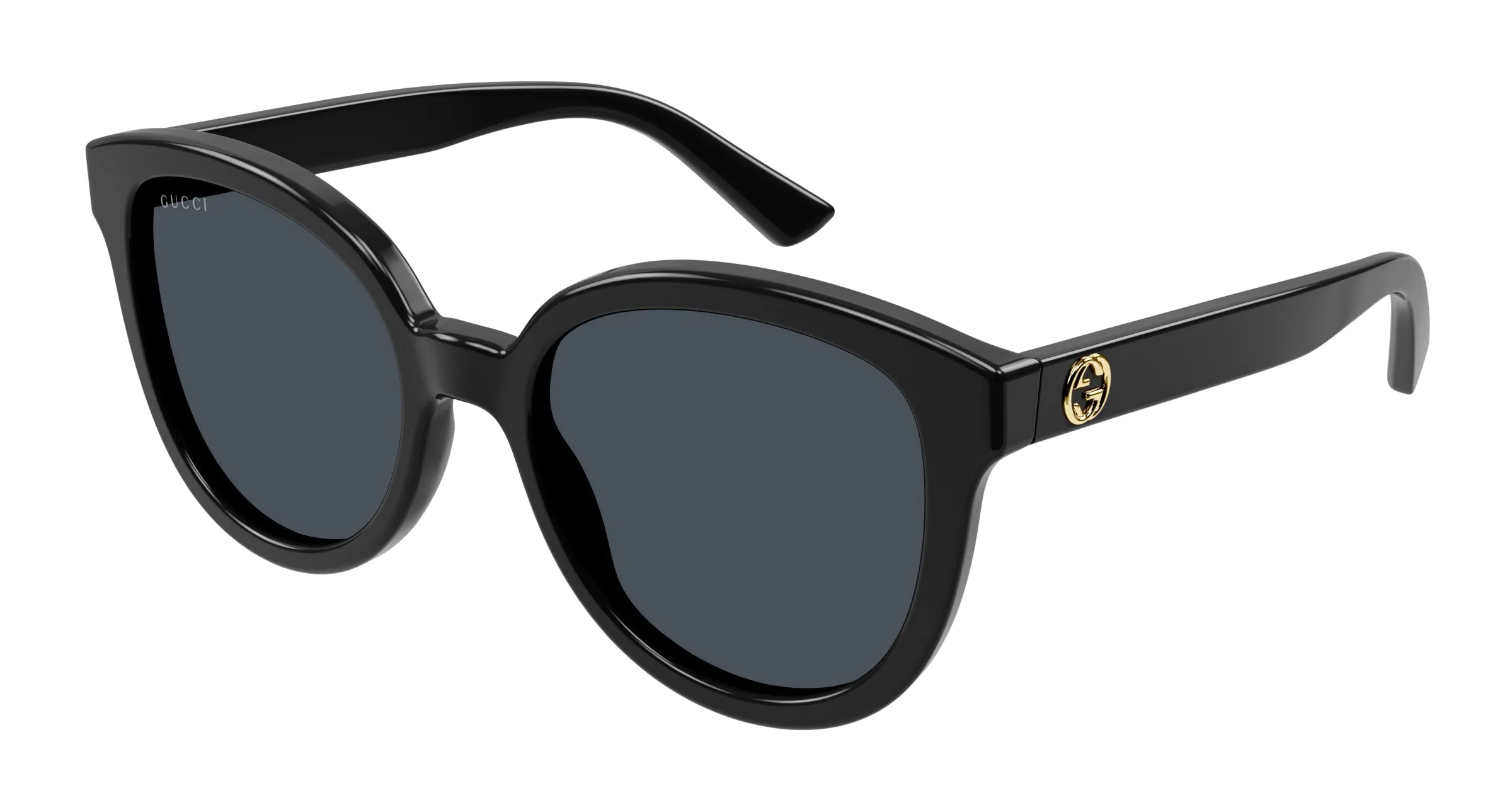 Gucci GG1315S 001 Occhiali da sole Acetato Nero Grigio Rotonda Normale - immagine 1