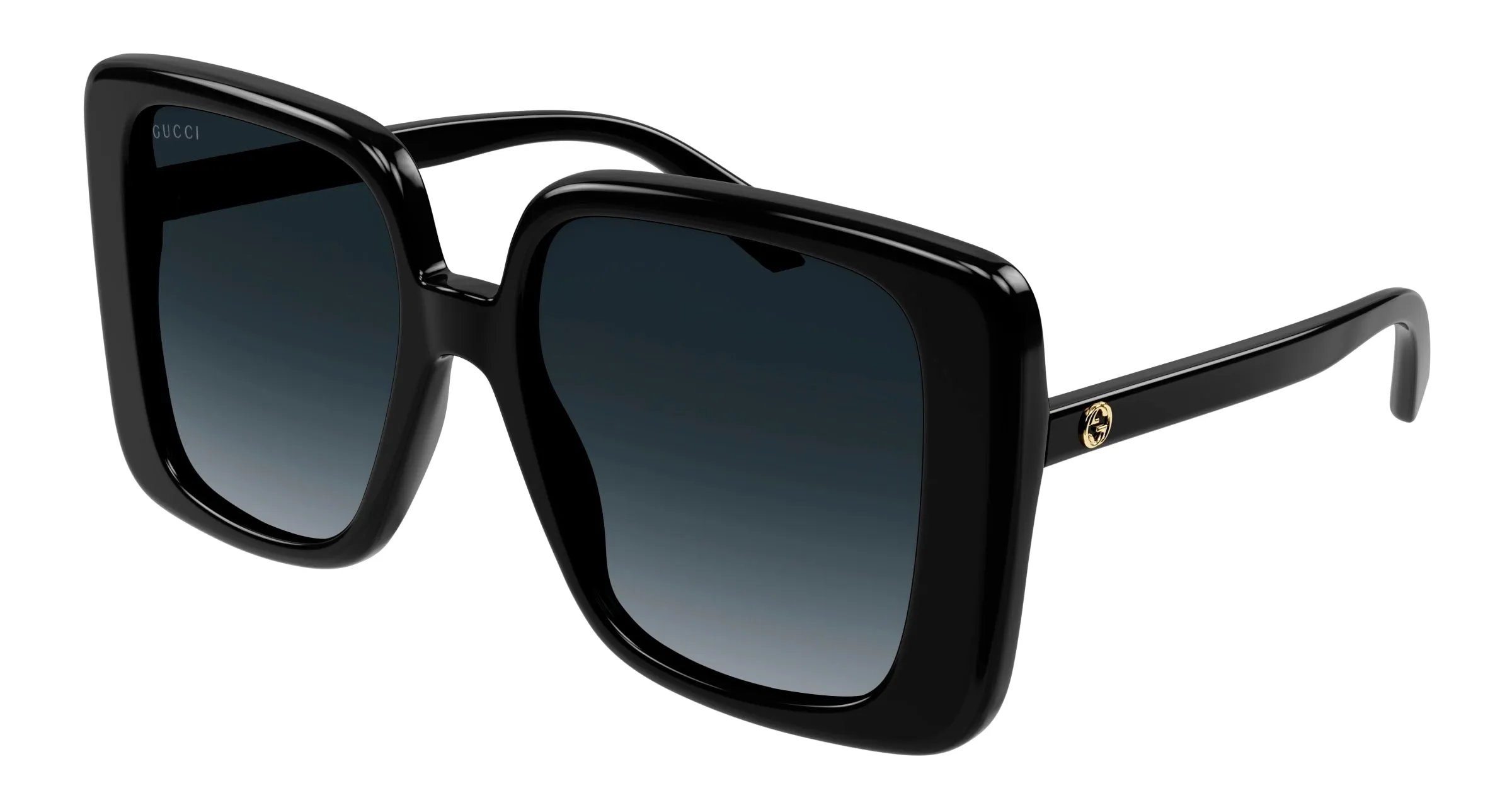 Gucci GG1314S 001 Occhiali da sole Acetato Nero Grigio Squadrata Normale Sfumato - immagine 1