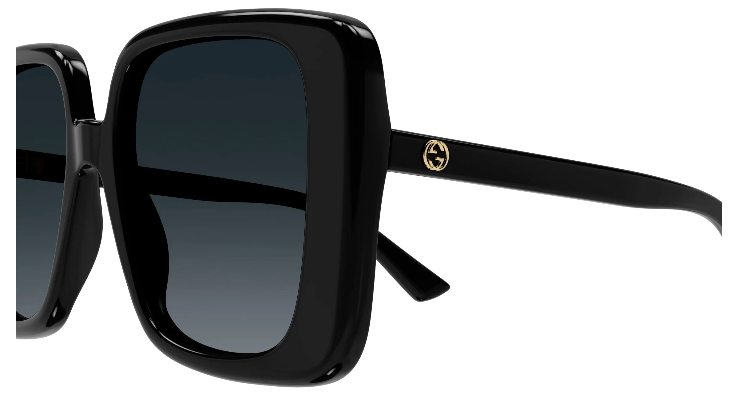 Gucci GG1314S 001 Occhiali da sole Acetato Nero Grigio Squadrata Normale Sfumato - immagine 3