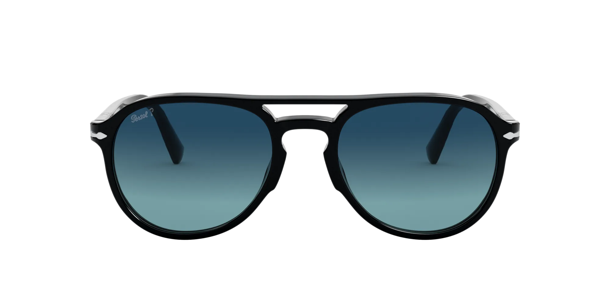 Persol PO3235S EL PROFESOR SERGIO 095/S3 Occhiali da sole Acetato Nero Blu Pilot Polarizzata Sfumato - immagine 2