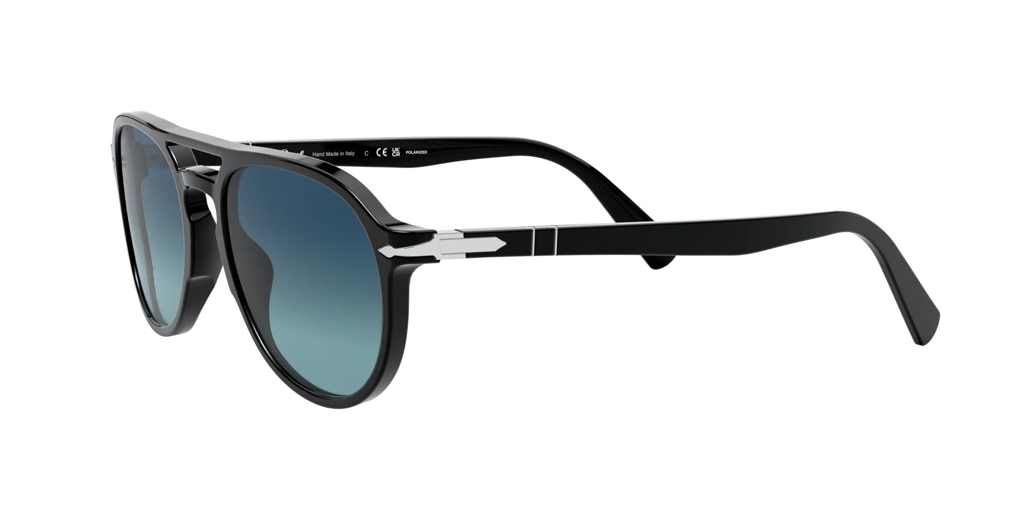 Persol PO3235S EL PROFESOR SERGIO 095/S3 Occhiali da sole Acetato Nero Blu Pilot Polarizzata Sfumato - immagine 4