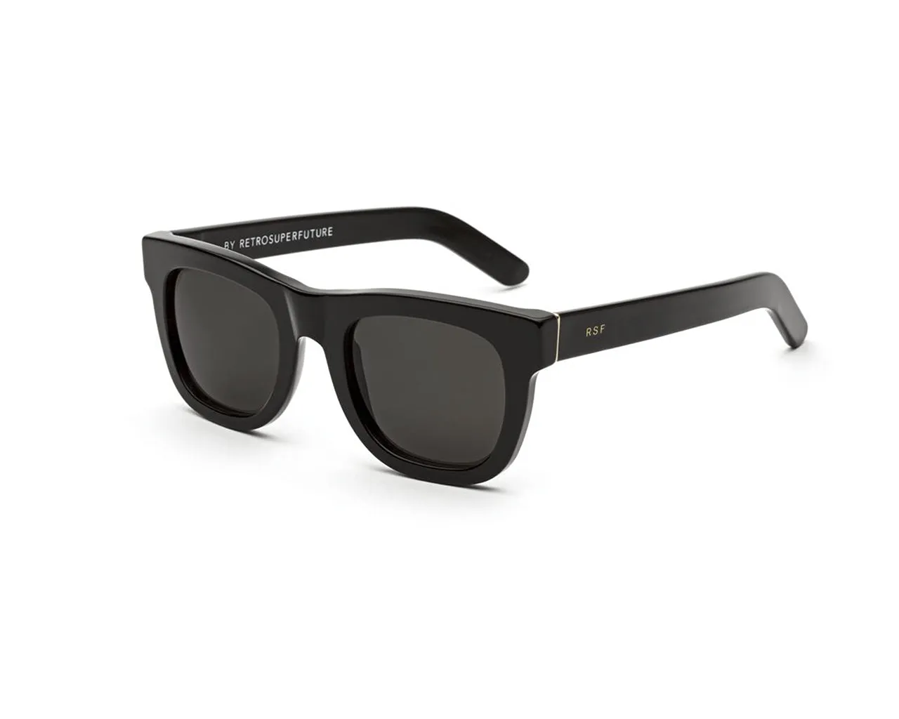 Retrosuperfuture J6C Ciccio Black. Occhiali da sole Acetato Nero Grigio Squadrata Normale - immagine 1