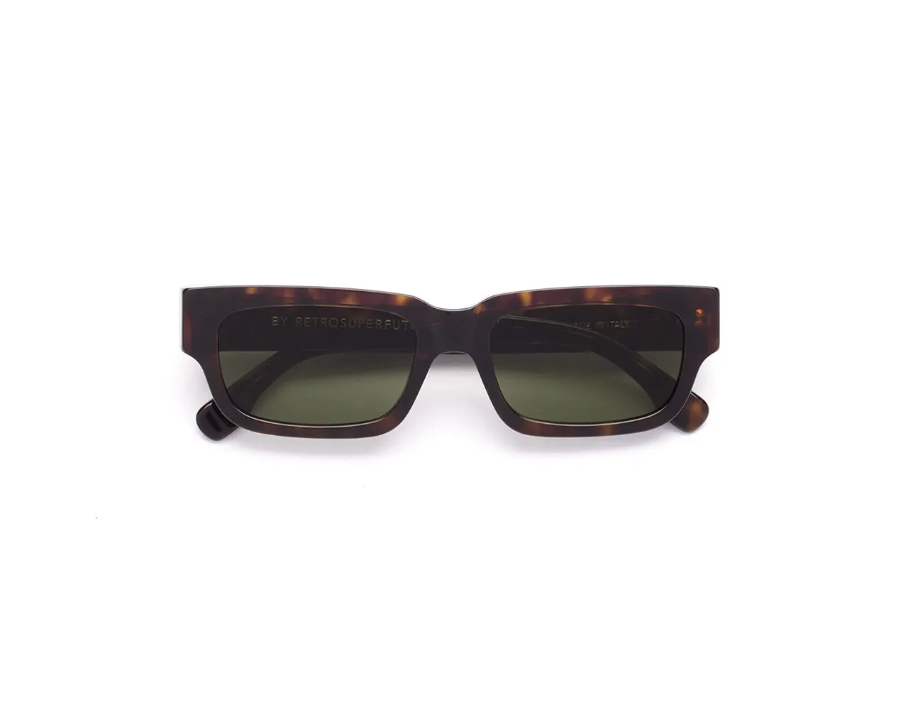 Retrosuperfuture LRV ROMA 3627 Occhiali da sole Acetato Havana Verde Squadrata Normale - immagine 2