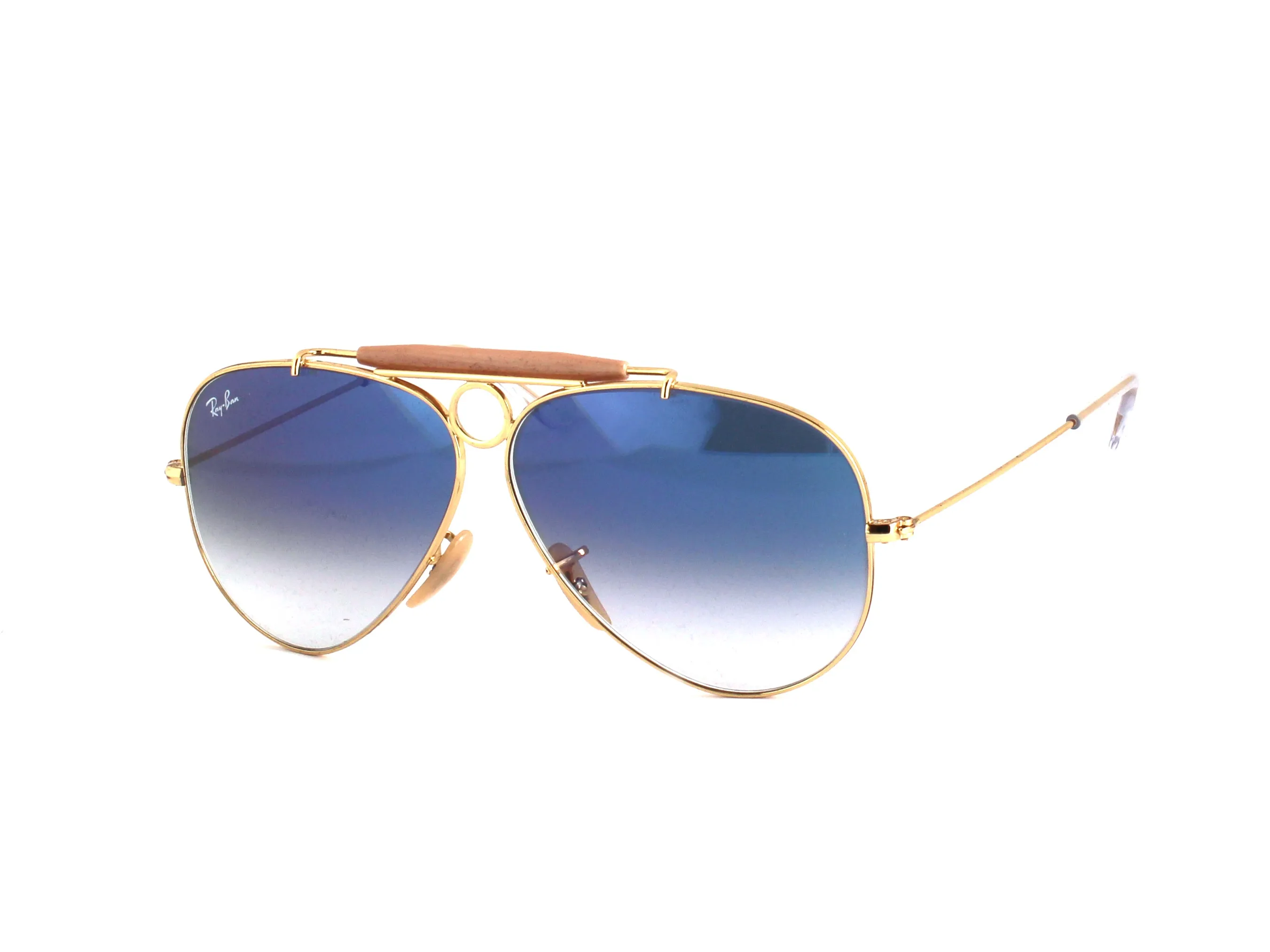 Ray - Ban RB3138 SHOOTER Gold/blue Occhiali da sole Metallo Oro Blu Pilot Normale Sfumato - immagine 1