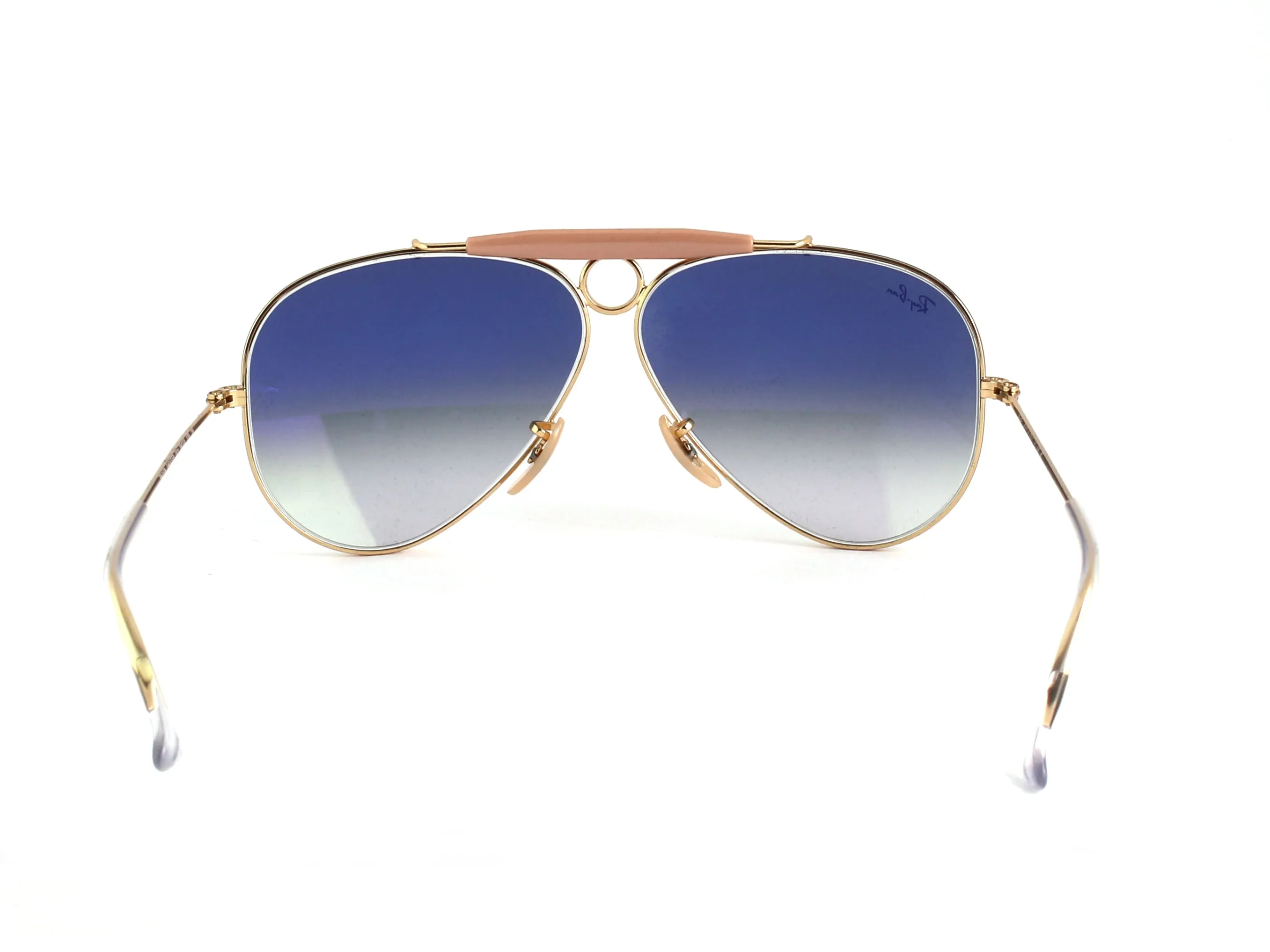 Ray - Ban RB3138 SHOOTER Gold/blue Occhiali da sole Metallo Oro Blu Pilot Normale Sfumato - immagine 4