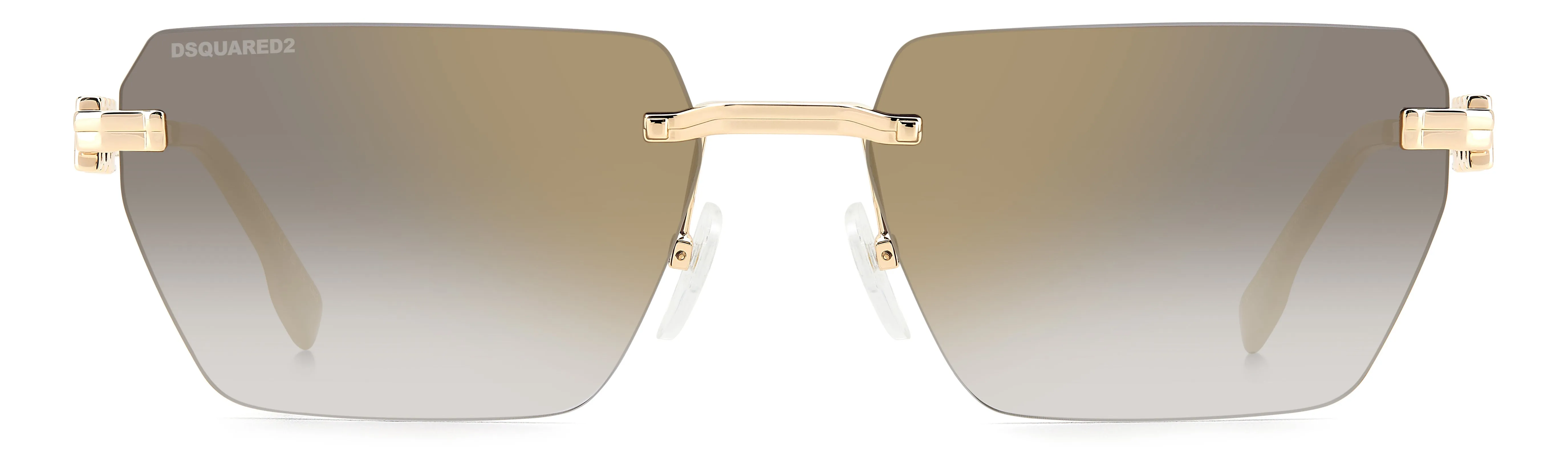 Dsquared2 D2 0102/S RHL/FQ Occhiali da sole Metallo Oro Oro Geometrica Normale Sfumato - immagine 2