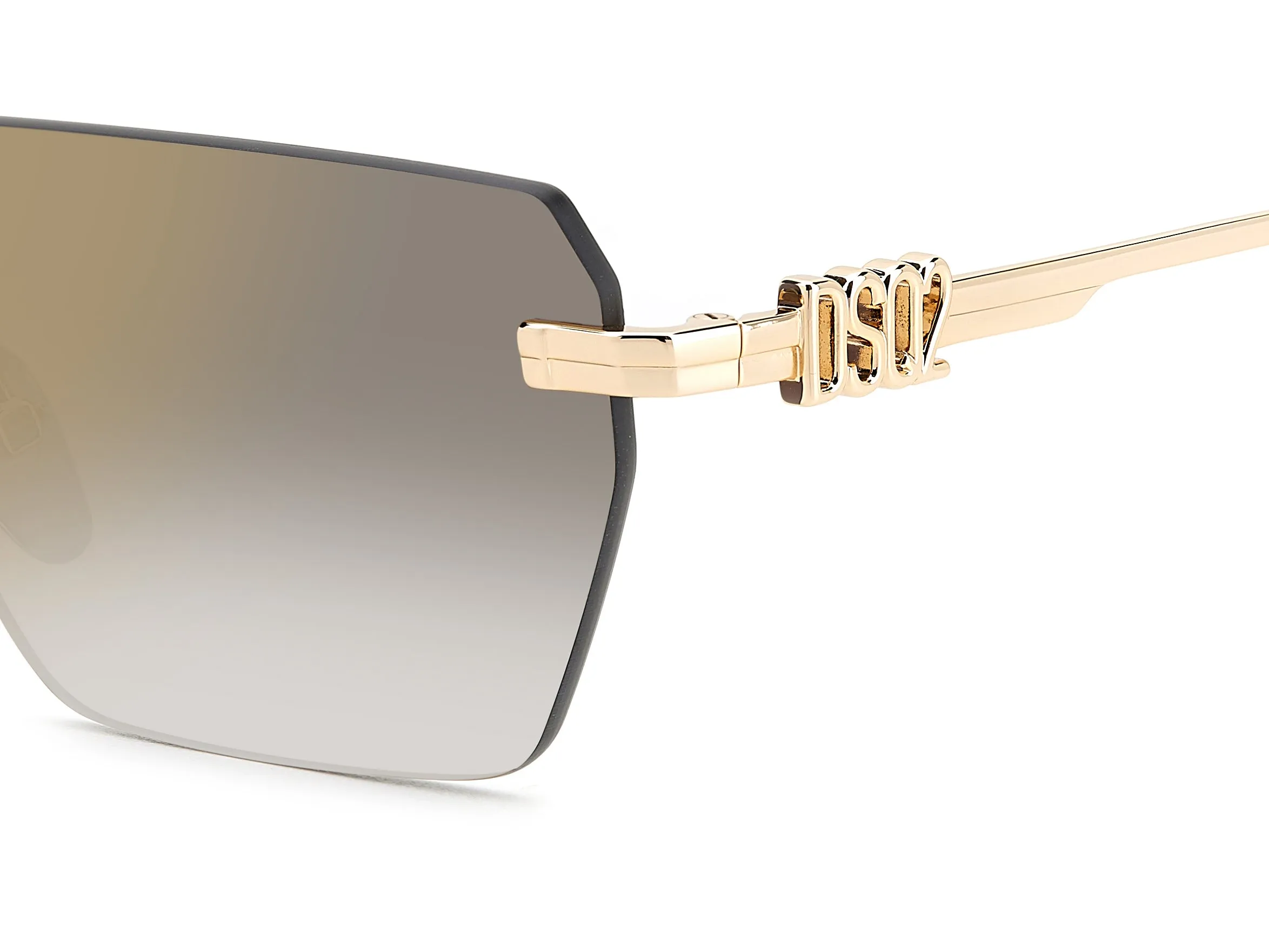 Dsquared2 D2 0102/S RHL/FQ Occhiali da sole Metallo Oro Oro Geometrica Normale Sfumato - immagine 3