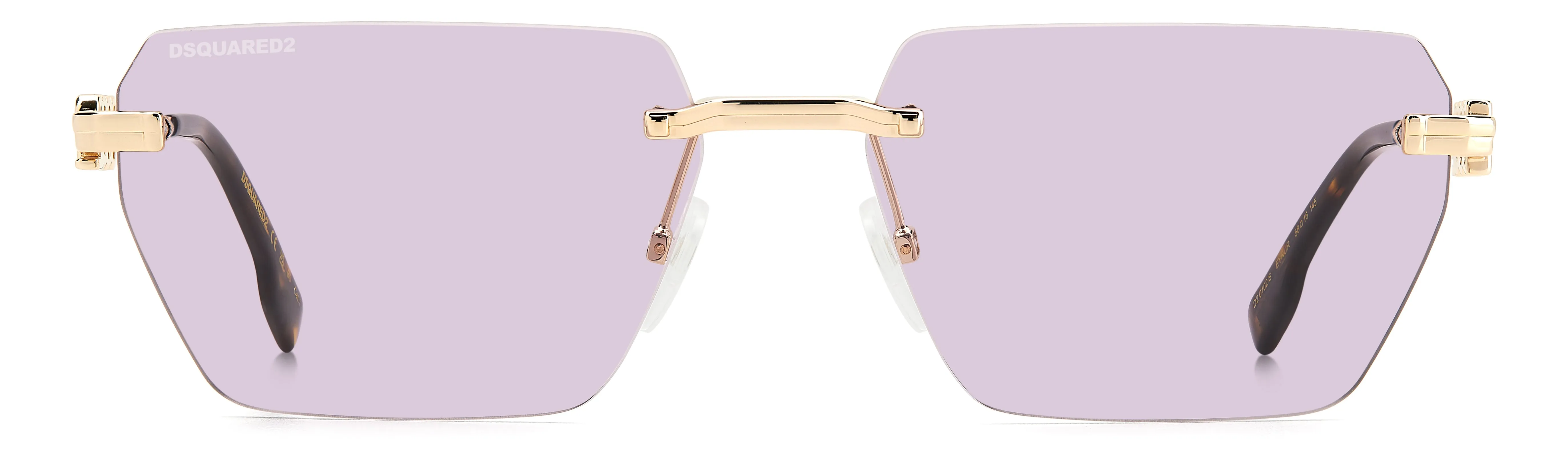 Dsquared2 D2 0102/S EYR/UR Occhiali da sole Metallo Oro Viola Geometrica Normale - immagine 2