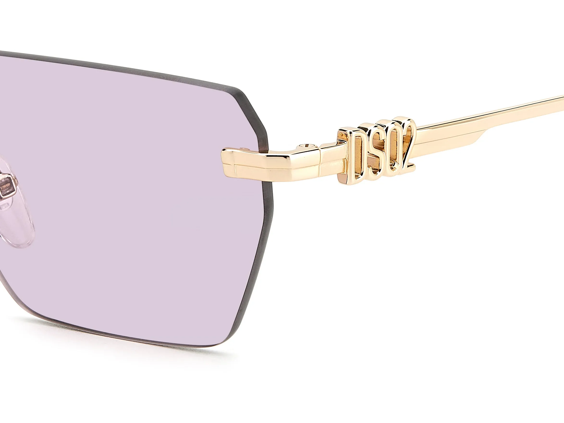 Dsquared2 D2 0102/S EYR/UR Occhiali da sole Metallo Oro Viola Geometrica Normale - immagine 3