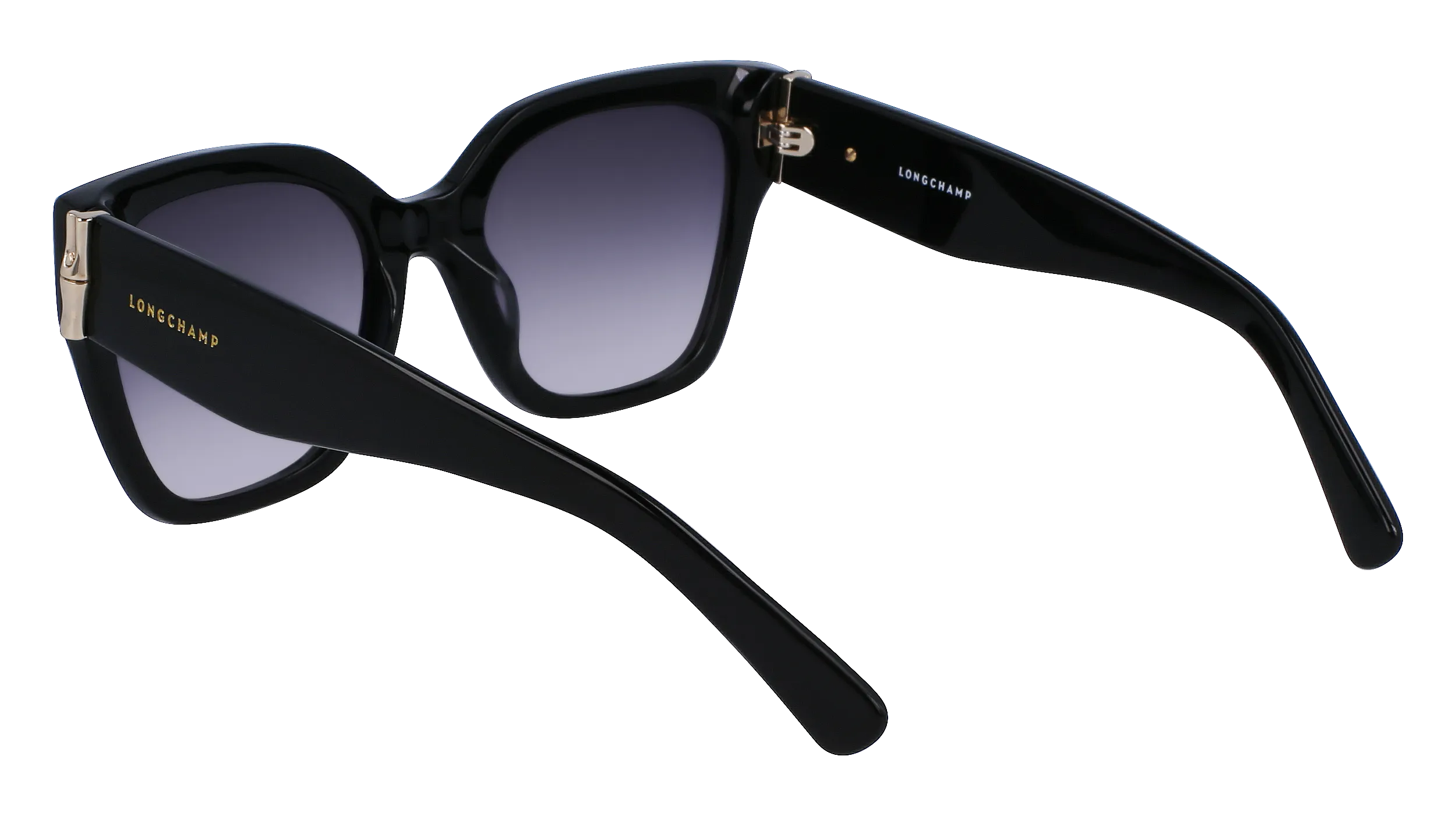 LONGCHAMP LO732S 001 Occhiali da sole Acetato Nero Grigio Squadrata Normale Normale - immagine 3