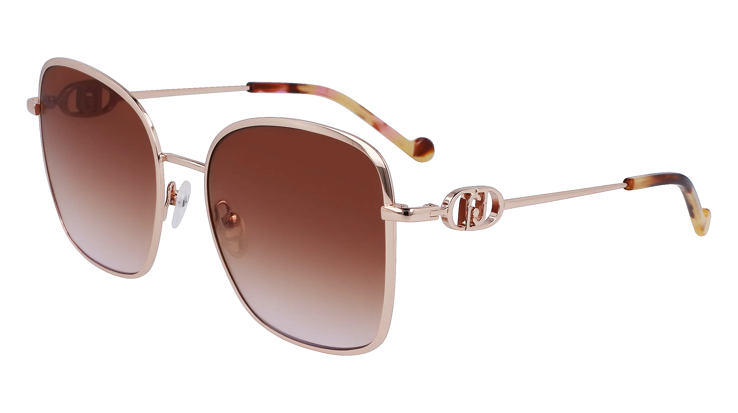 Liu Jo LJ155S 770 Occhiali da sole Metallo Oro rosa Marrone Squadrata Normale - immagine 1