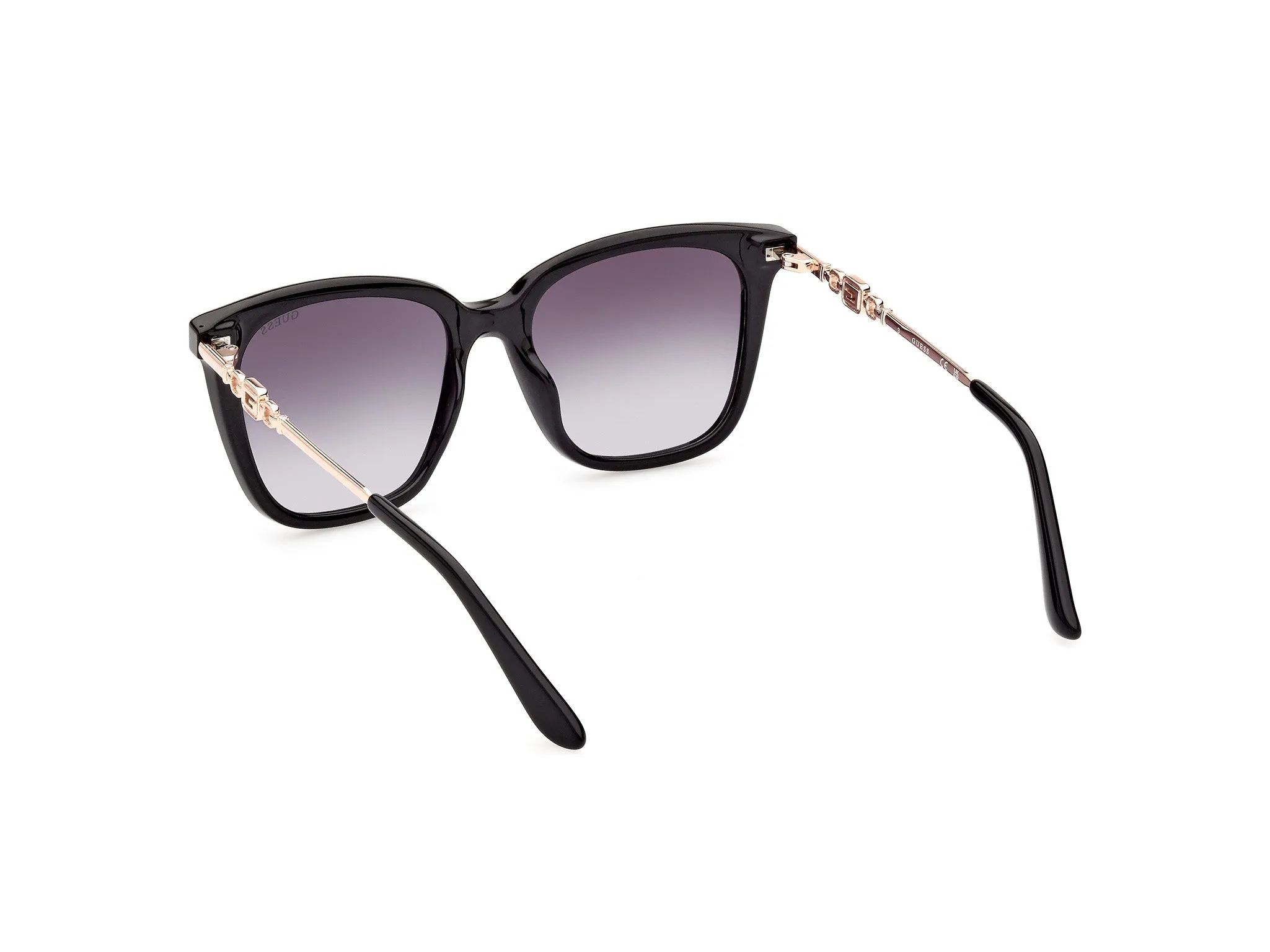 Guess GU7886 01B Occhiali da sole Iniettato Nero Grigio Squadrata Normale Sfumato - immagine 4