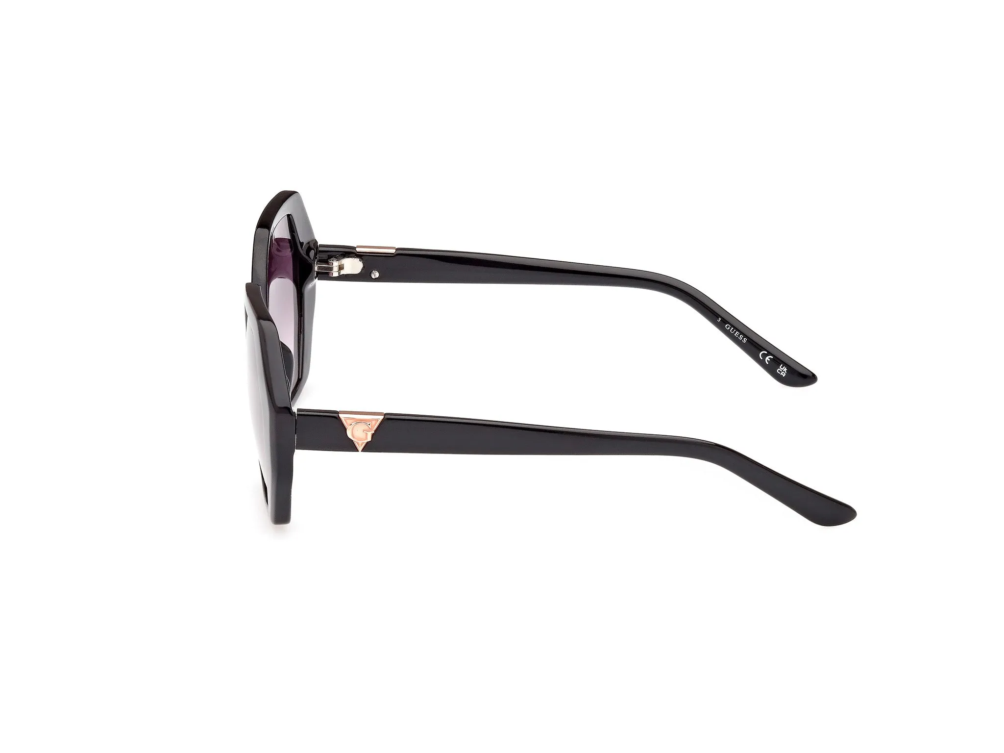 Guess GU7879 01B Occhiali da sole Iniettato Nero Grigio Geometrica Normale Sfumato - immagine 2