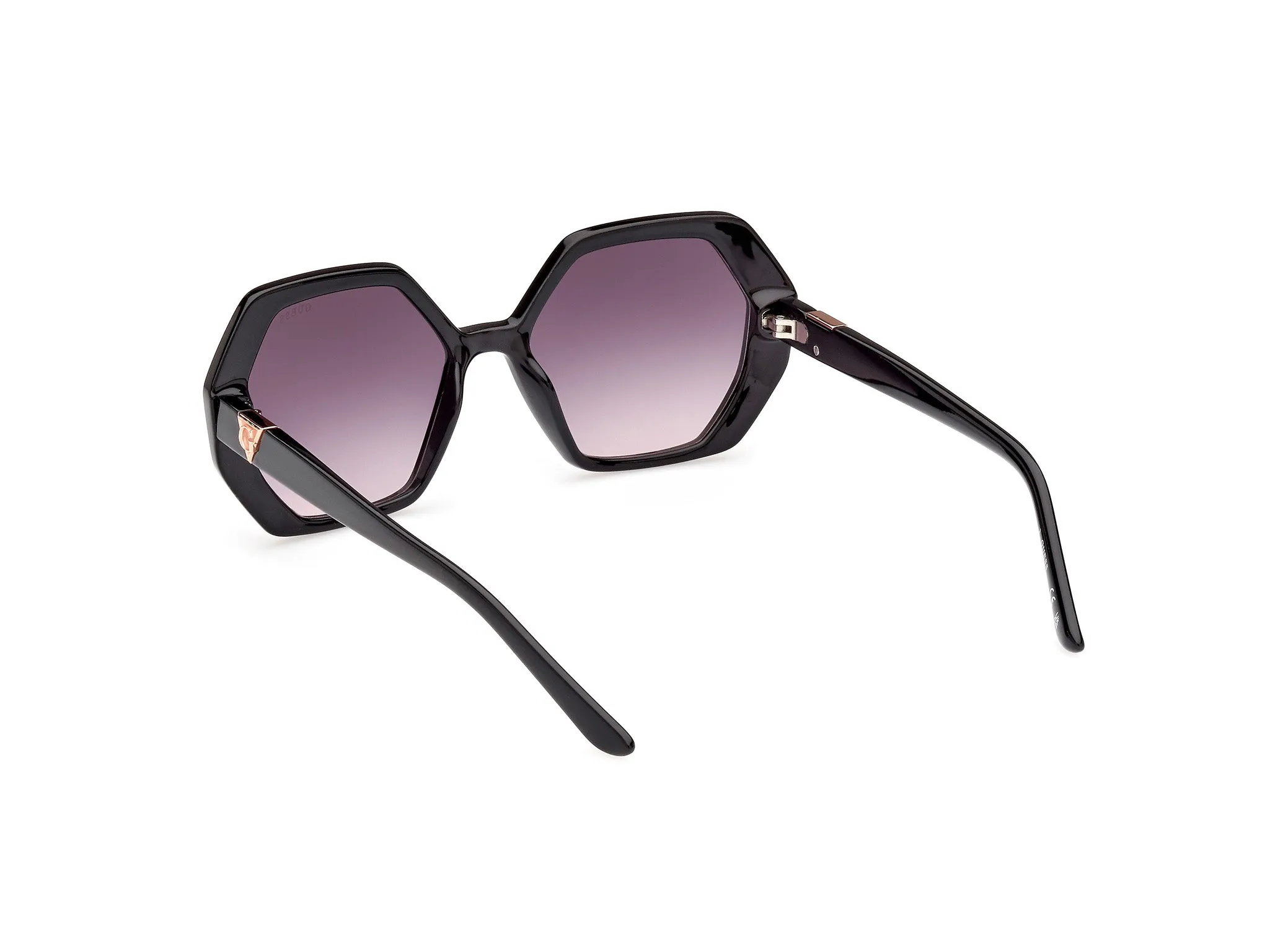 Guess GU7879 01B Occhiali da sole Iniettato Nero Grigio Geometrica Normale Sfumato - immagine 4