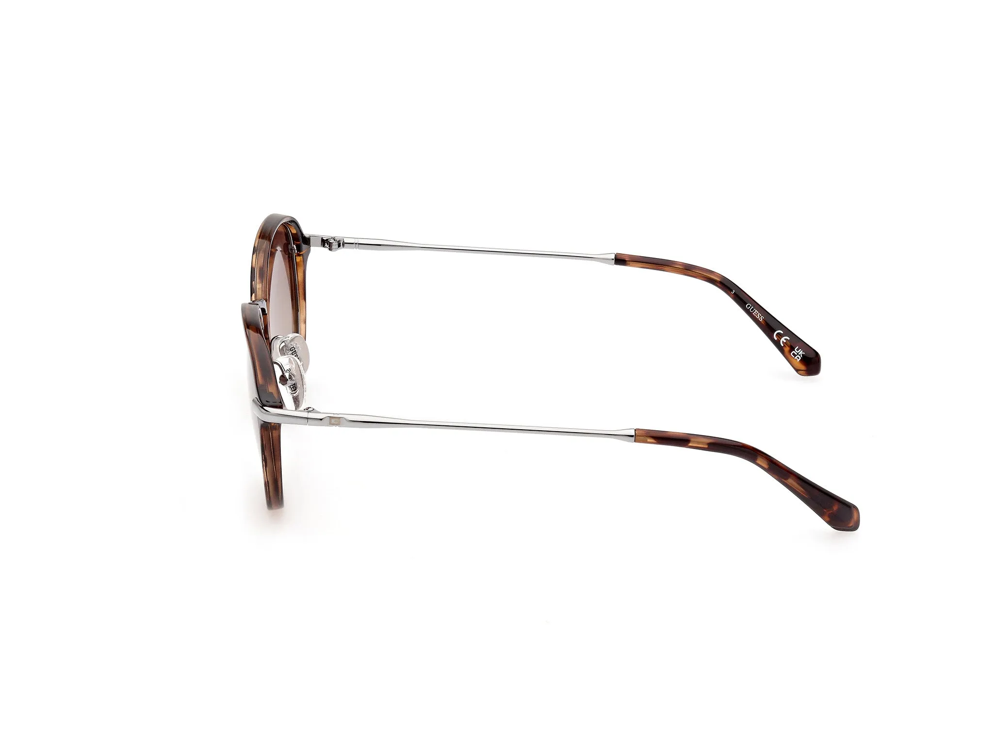 Guess GU00068 52H Occhiali da sole Iniettato Havana Marrone Rotonda Polarizzata Sfumato - immagine 2