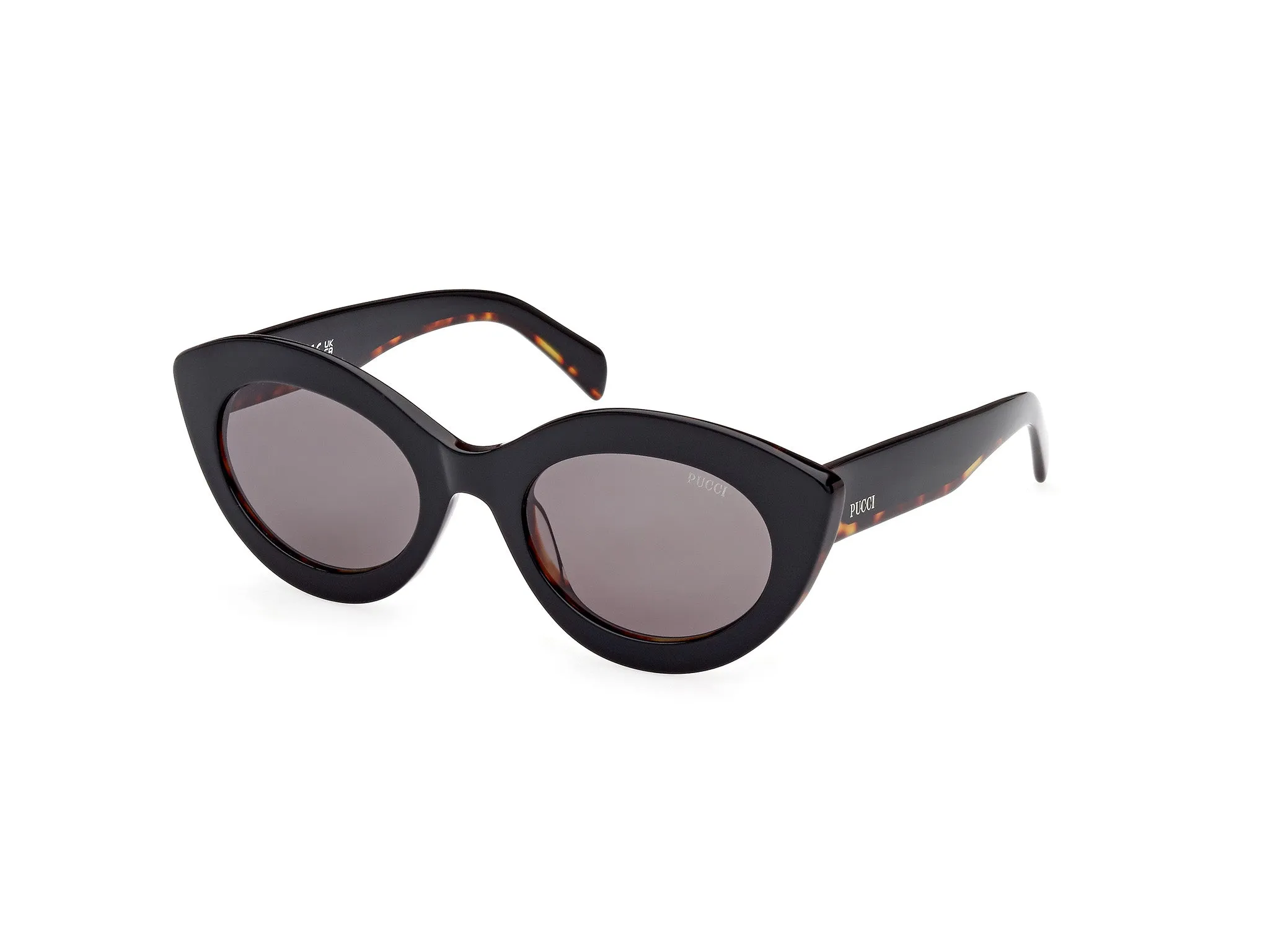 Emilio Pucci EP0203 01A Occhiali da sole Acetato Nero Grigio Cat Eye Normale - immagine 1