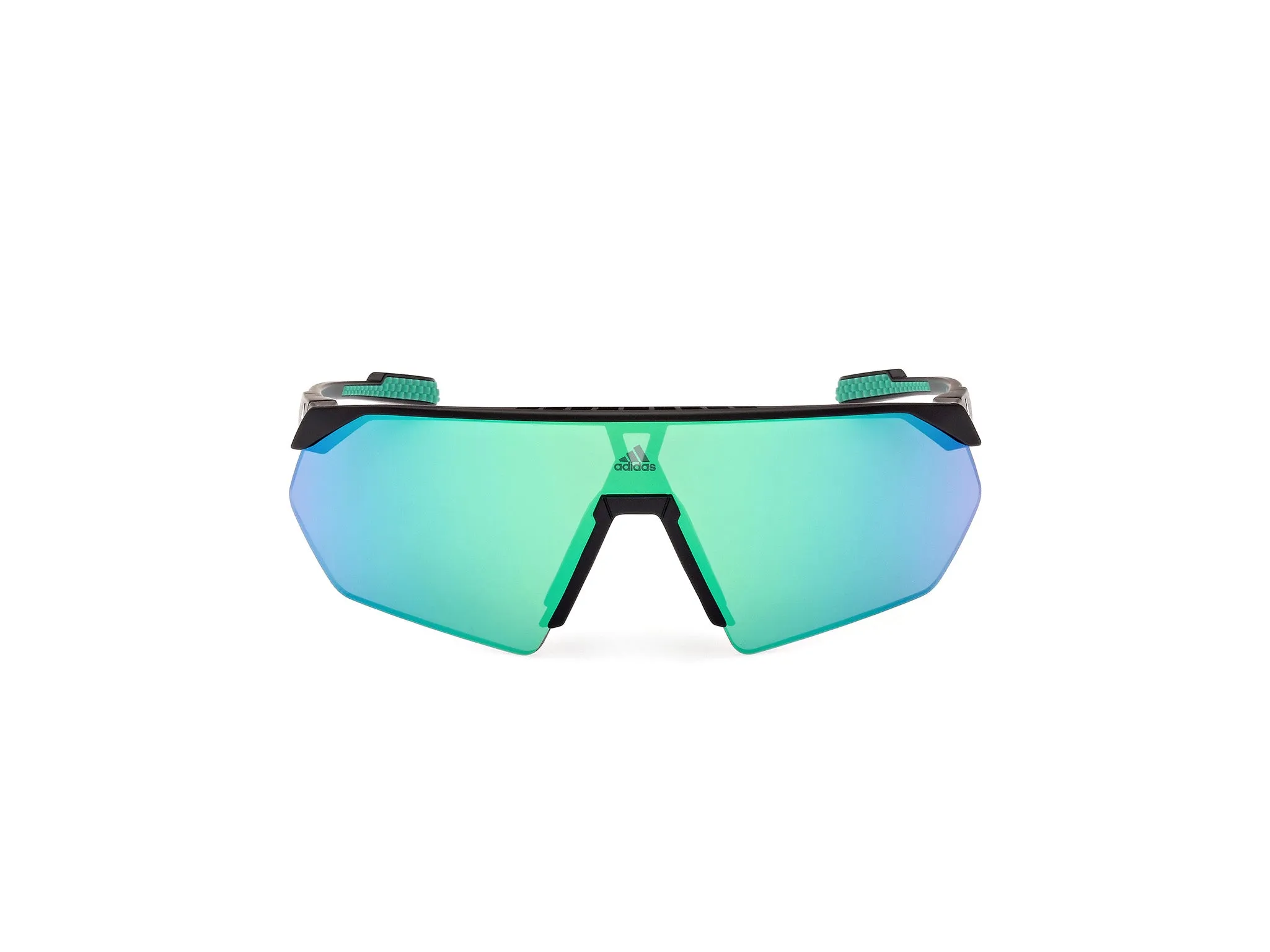 Adidas Sport SP0076 ANEMOS OG S 02Q Occhiali da sole Plastica Nero-opaco Verde Maschera Normale Specchiato - immagine 3