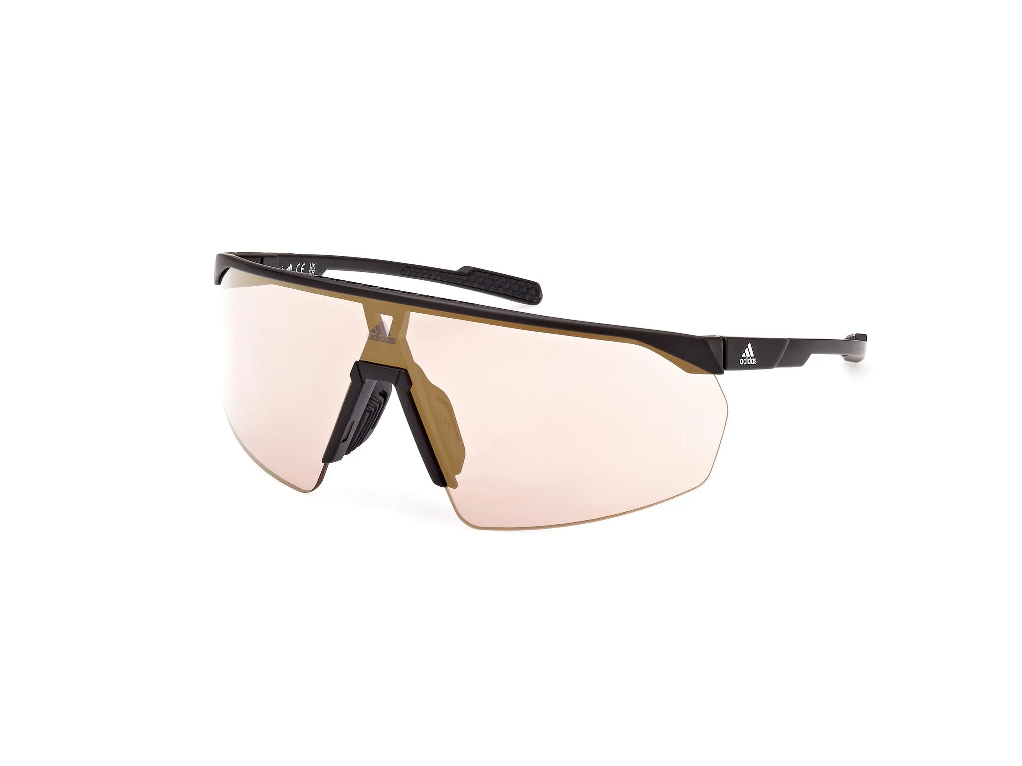 Adidas Sport SP0075 ANEMOS OG 02G Occhiali da sole Plastica Nero-opaco Marrone Maschera Normale Specchiato - immagine 1