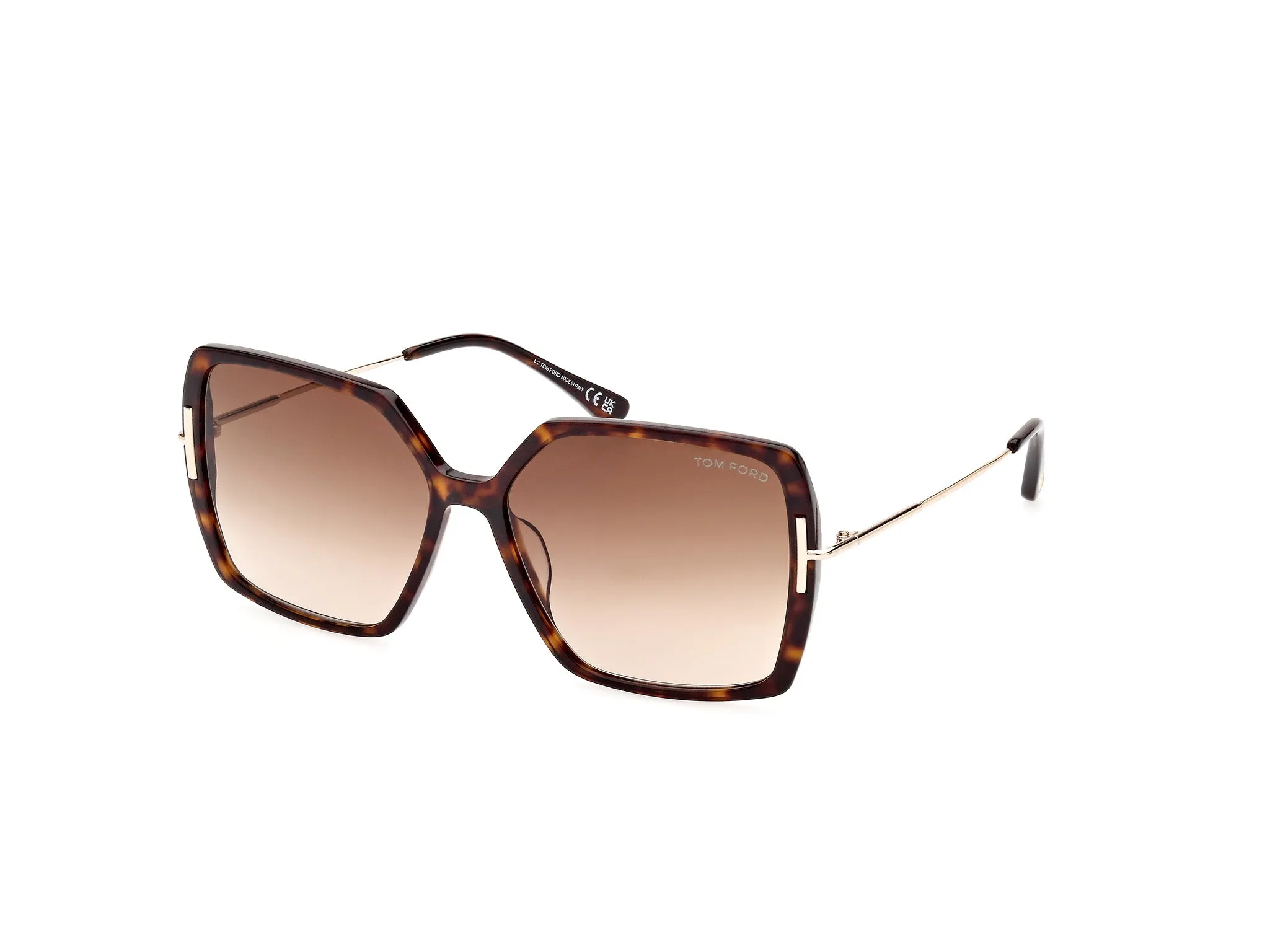 TOM FORD FT1039 JOANNA 52F Occhiali da sole Acetato Havana scuro Marrone Farfalla Normale Sfumato - immagine 1