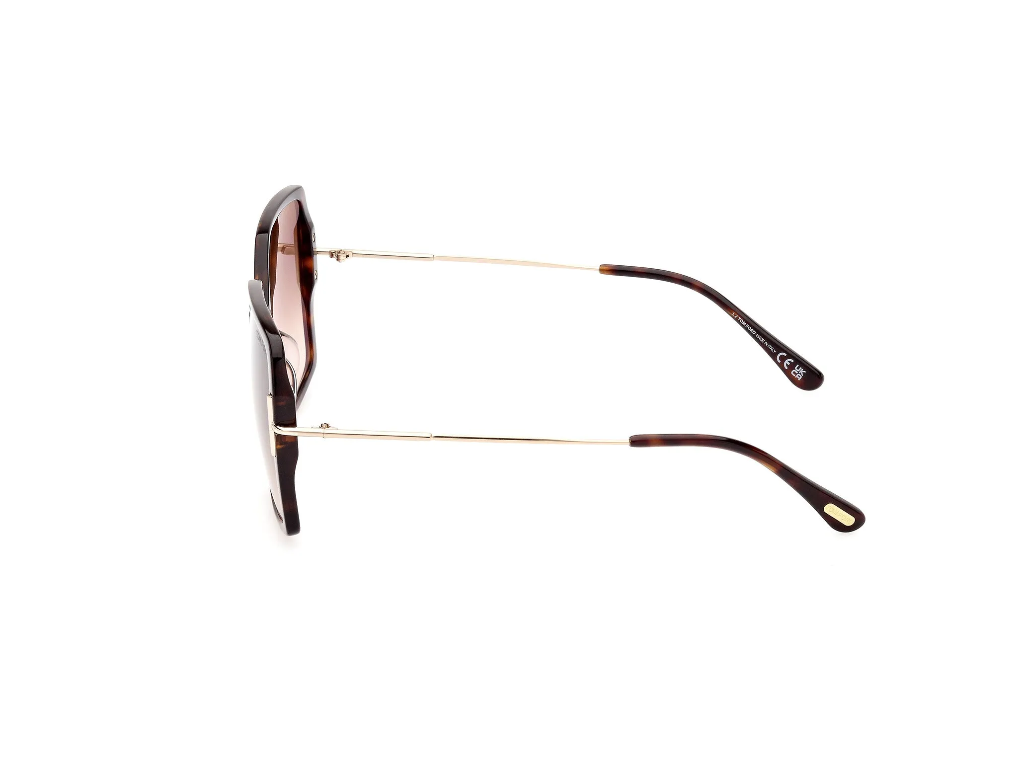 TOM FORD FT1039 JOANNA 52F Occhiali da sole Acetato Havana scuro Marrone Farfalla Normale Sfumato - immagine 2