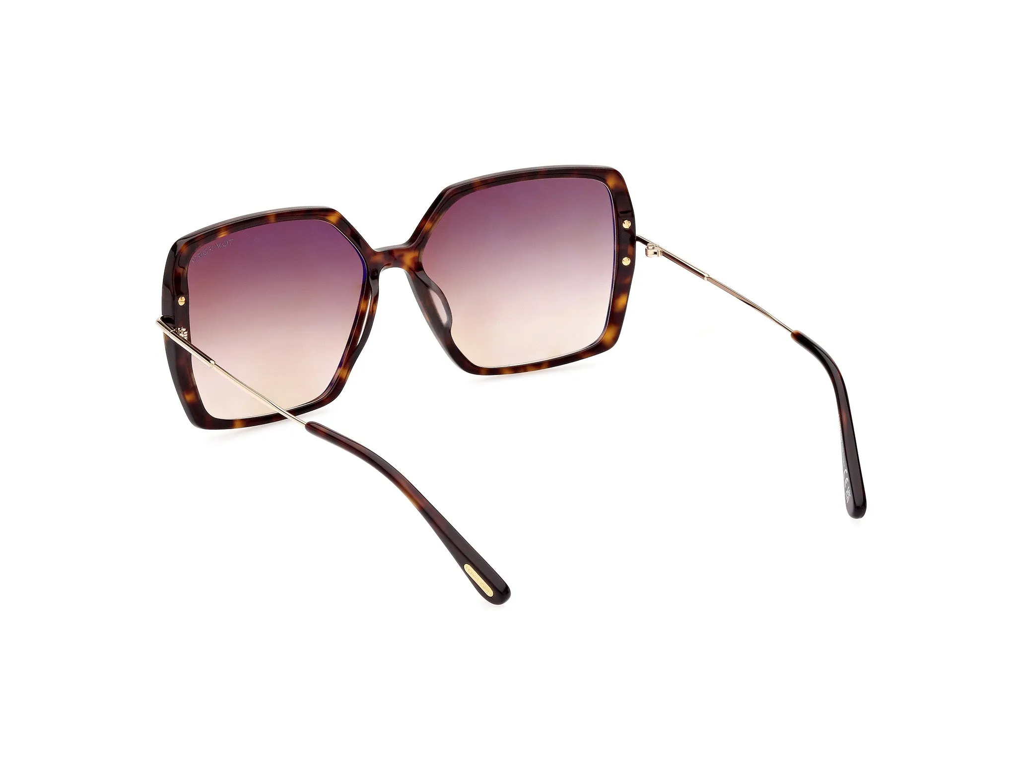 TOM FORD FT1039 JOANNA 52F Occhiali da sole Acetato Havana scuro Marrone Farfalla Normale Sfumato - immagine 4