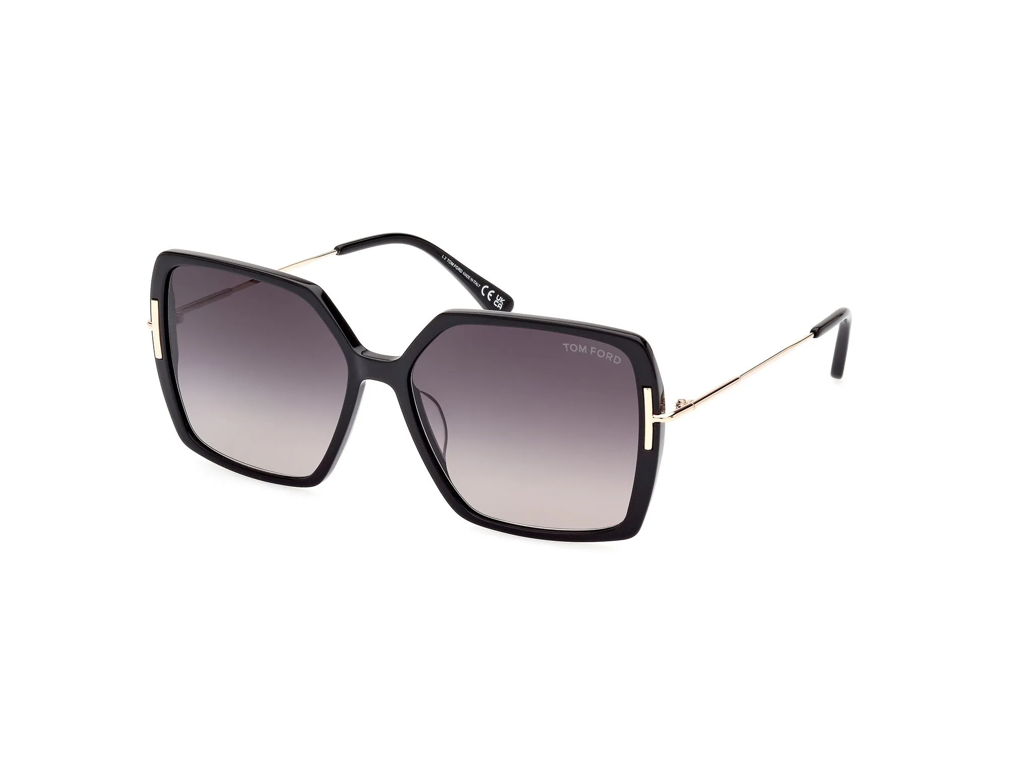 TOM FORD FT1039 JOANNA 01B Occhiali da sole Acetato Nero Grigio Farfalla Normale Sfumato - immagine 1