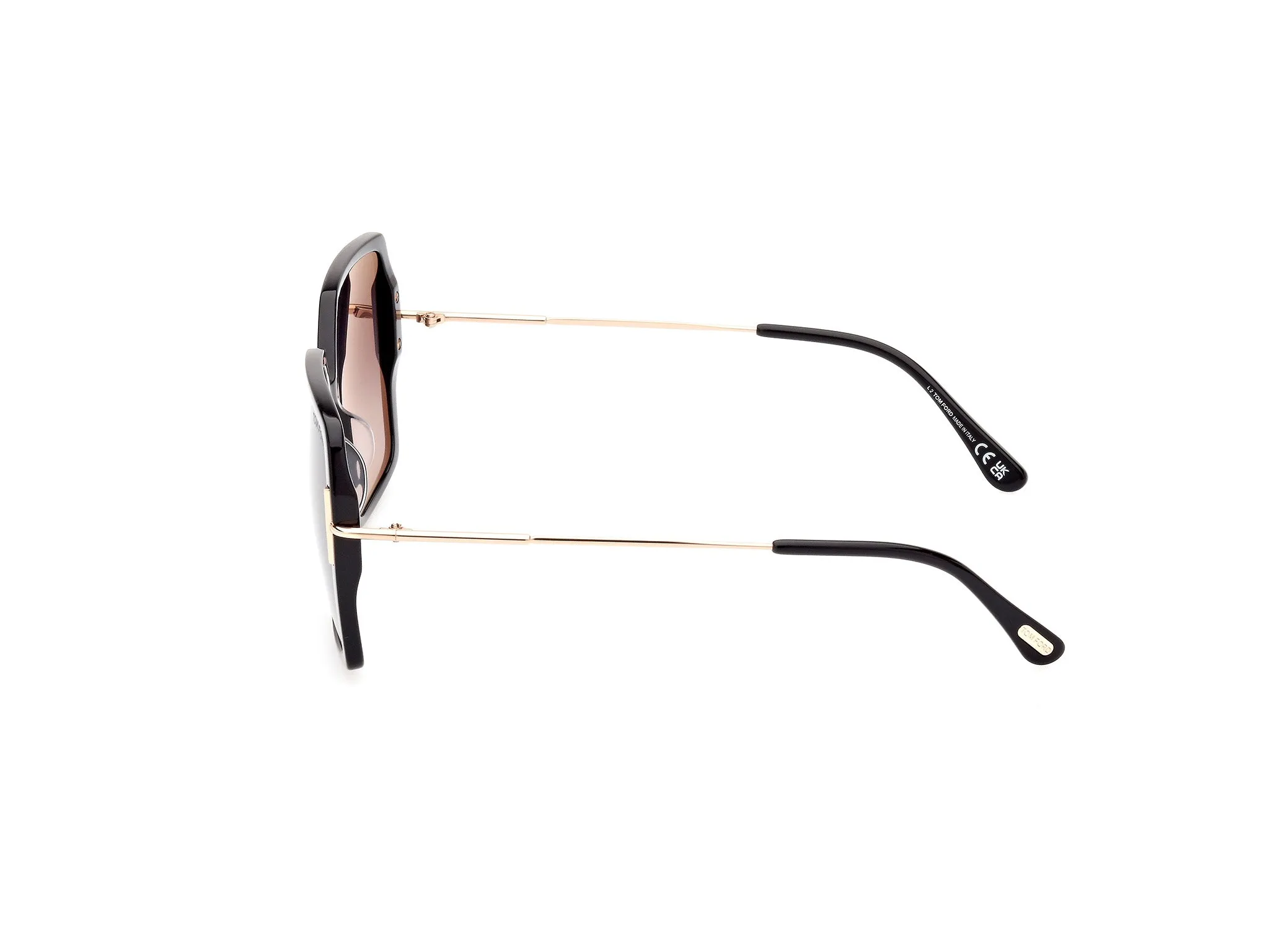 TOM FORD FT1039 JOANNA 01B Occhiali da sole Acetato Nero Grigio Farfalla Normale Sfumato - immagine 2