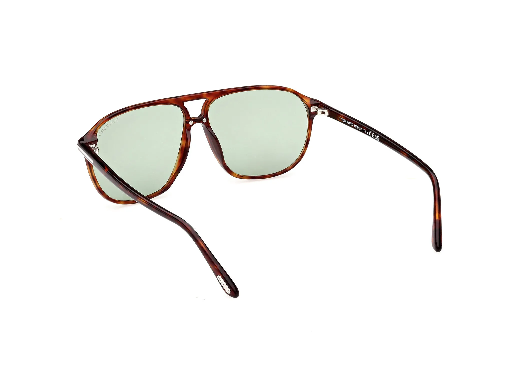 TOM FORD FT1026 BRUCE 54N Occhiali da sole Acetato Havana Verde Squadrata Normale - immagine 4