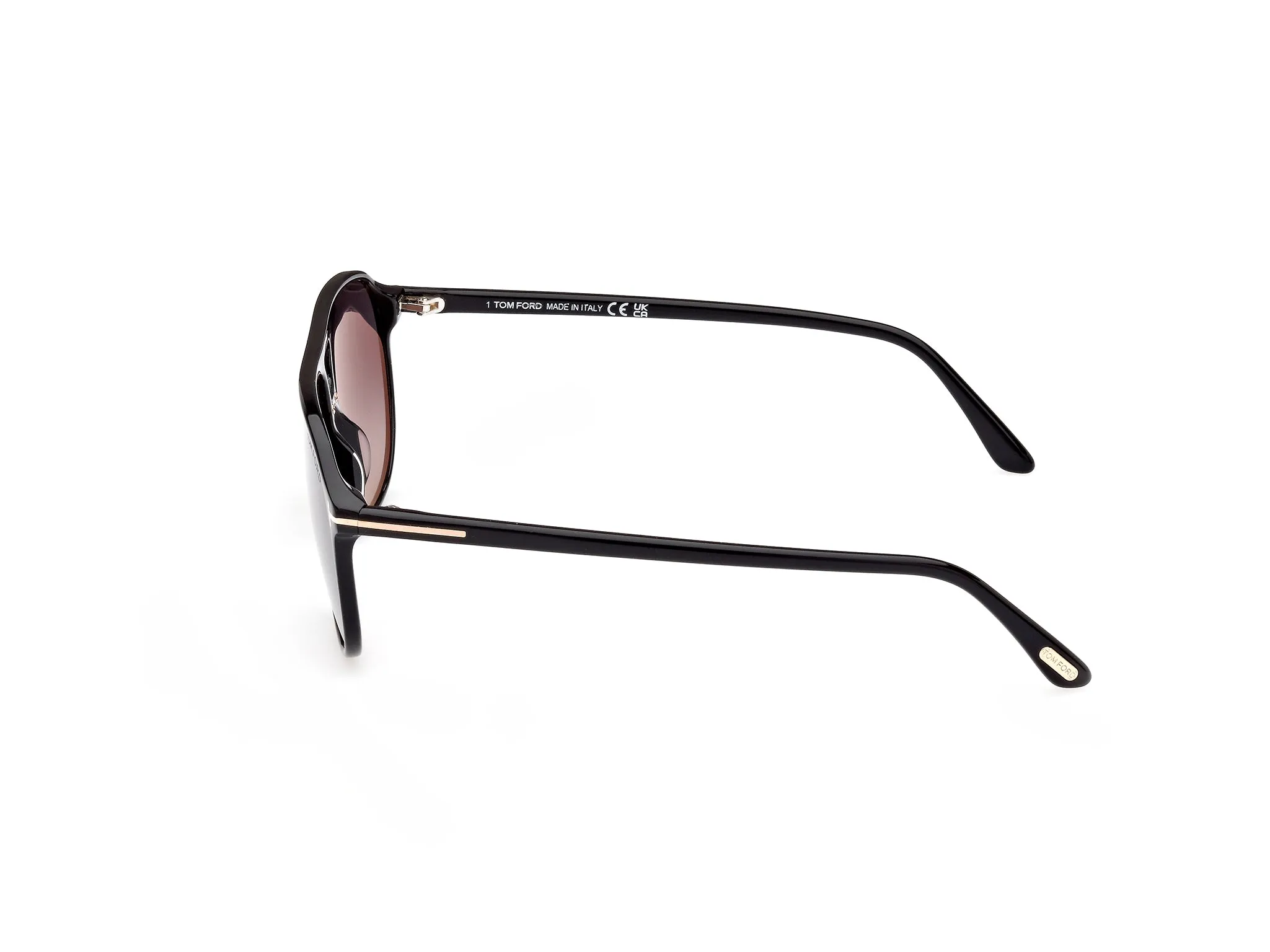 TOM FORD FT1026 BRUCE 01B Occhiali da sole Acetato Nero Grigio Squadrata Normale Sfumato - immagine 2