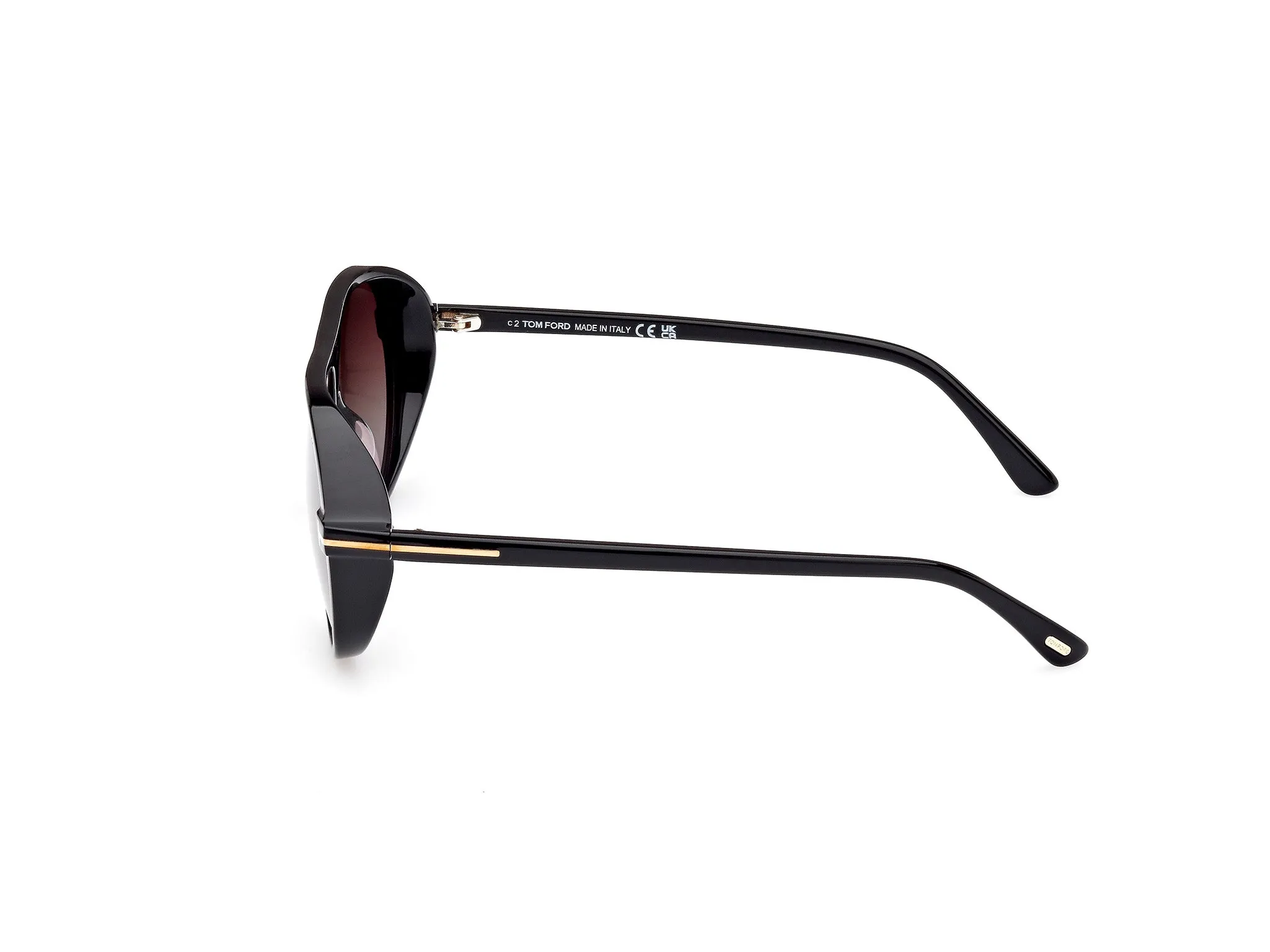 TOM FORD FT1023 MARCUS 01B Occhiali da sole Acetato Nero Grigio Pilot Normale Sfumato - immagine 2