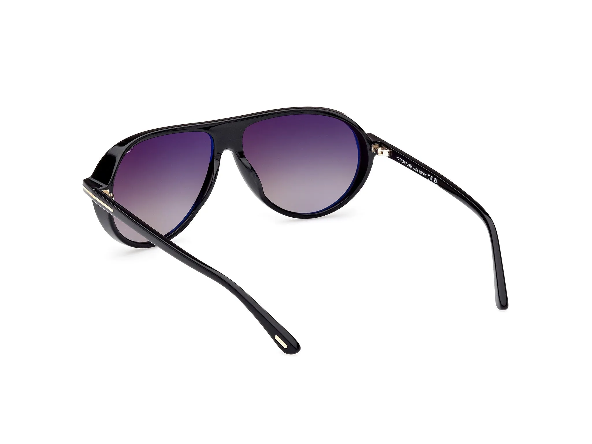 TOM FORD FT1023 MARCUS 01B Occhiali da sole Acetato Nero Grigio Pilot Normale Sfumato - immagine 4