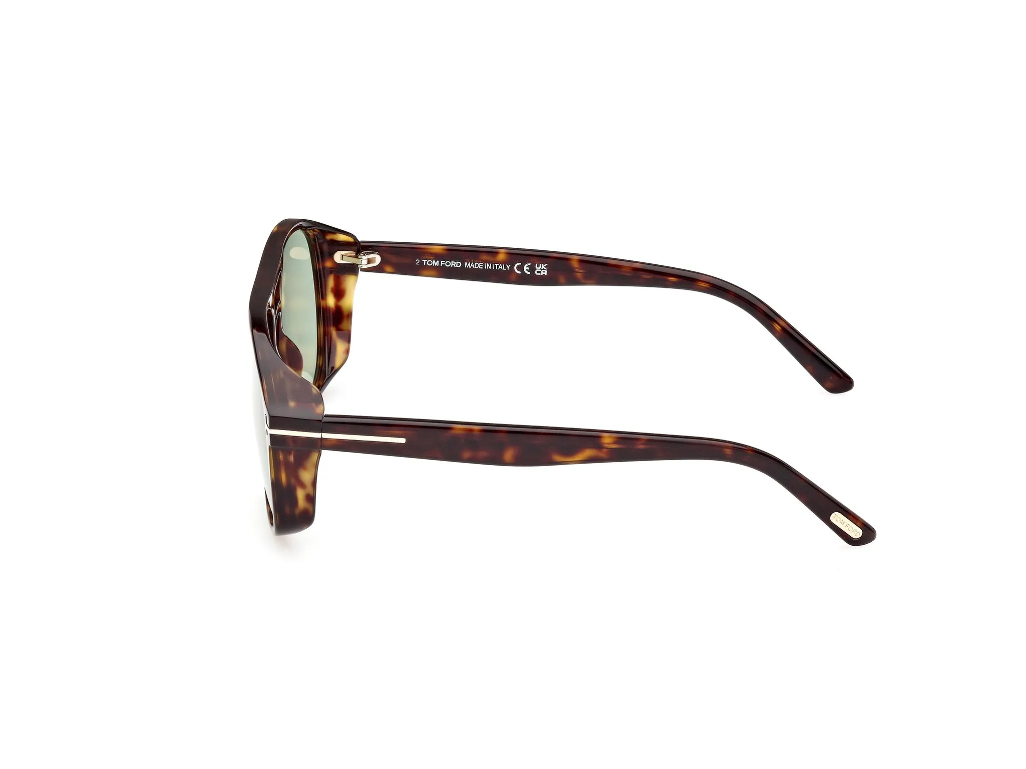 TOM FORD FT1022 ROSCO 52N Occhiali da sole Acetato Havana scuro Verde Squadrata Normale - immagine 2