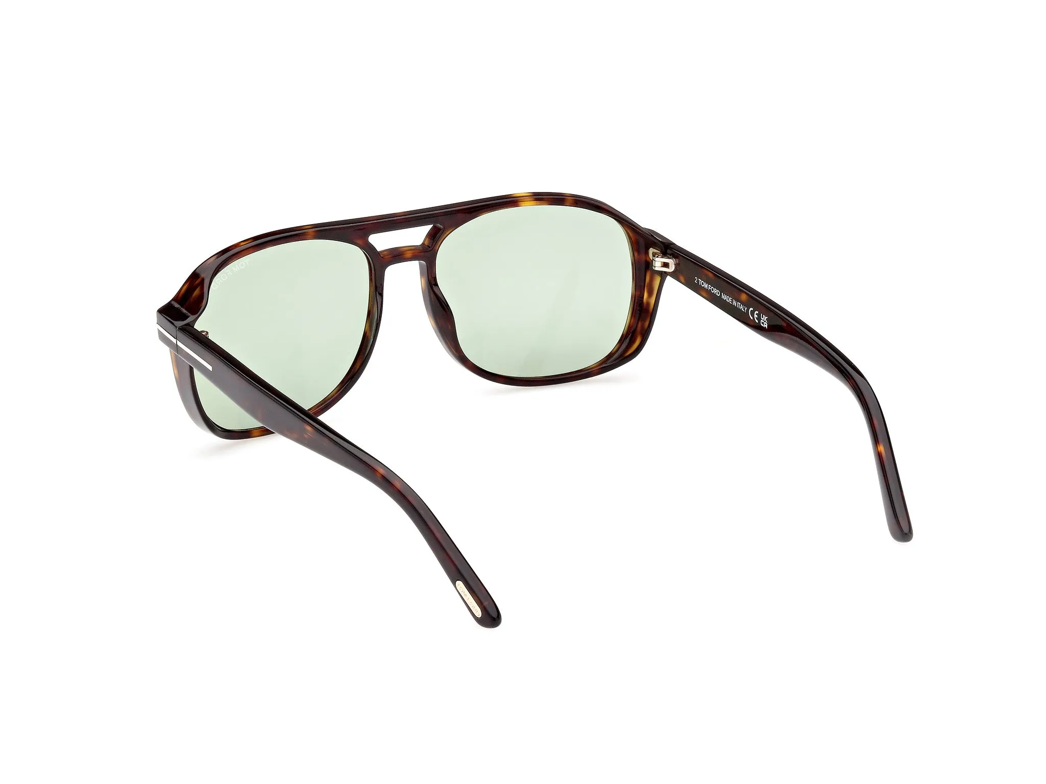 TOM FORD FT1022 ROSCO 52N Occhiali da sole Acetato Havana scuro Verde Squadrata Normale - immagine 4