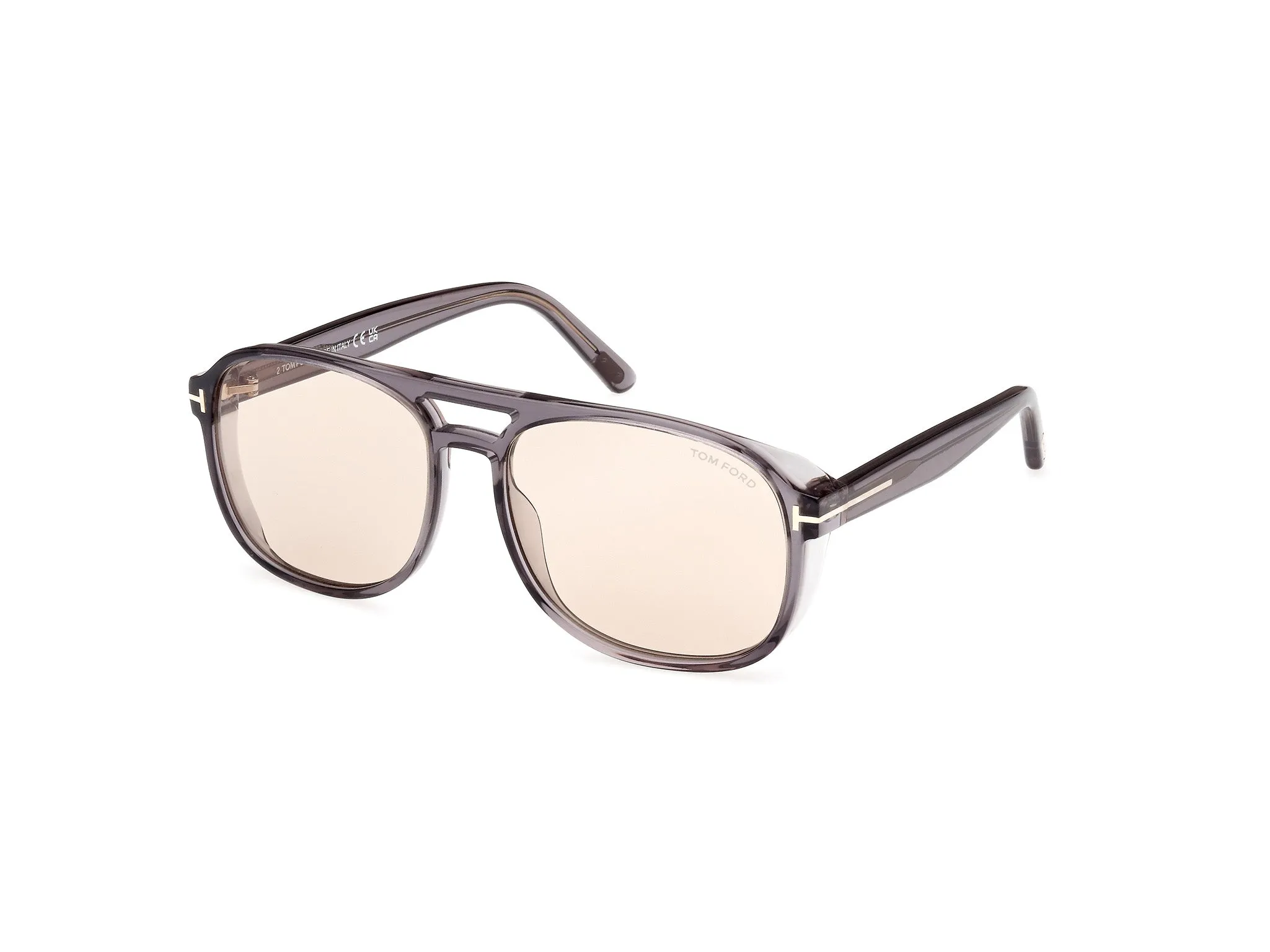 TOM FORD FT1022 ROSCO 20E Occhiali da sole Acetato Grigio Marrone Squadrata Fotocromatiche - immagine 1