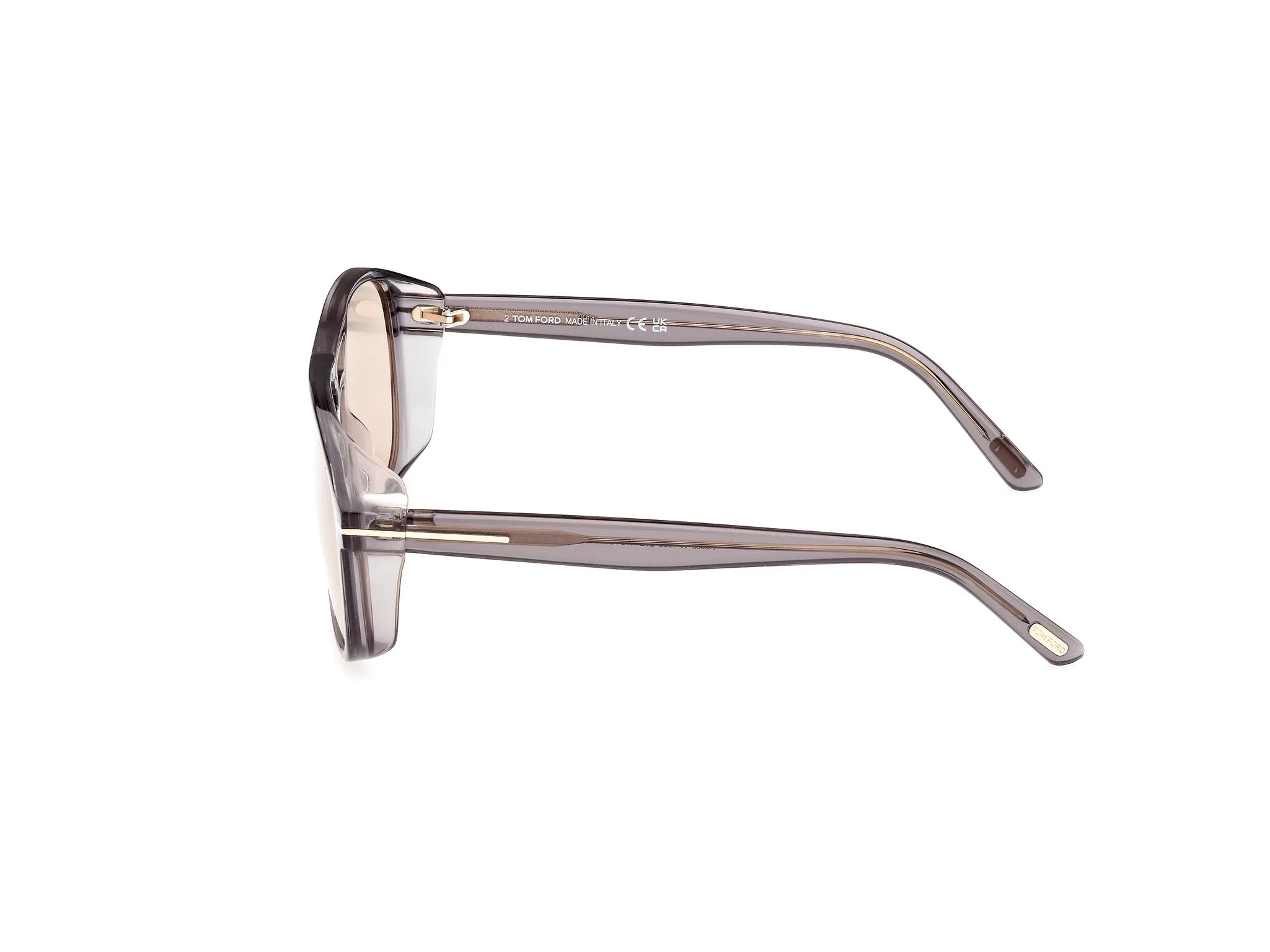 TOM FORD FT1022 ROSCO 20E Occhiali da sole Acetato Grigio Marrone Squadrata Fotocromatiche - immagine 2