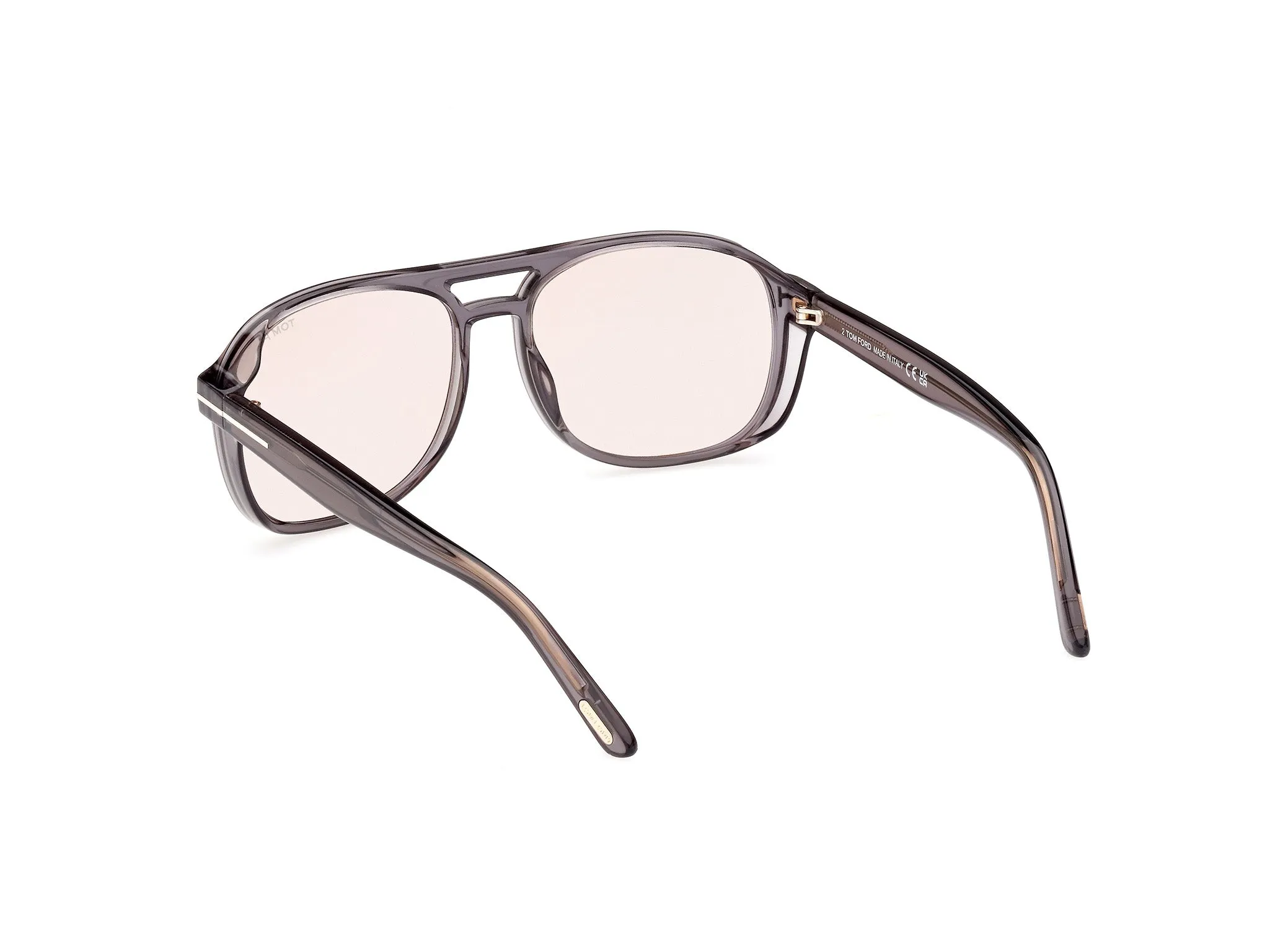 TOM FORD FT1022 ROSCO 20E Occhiali da sole Acetato Grigio Marrone Squadrata Fotocromatiche - immagine 4
