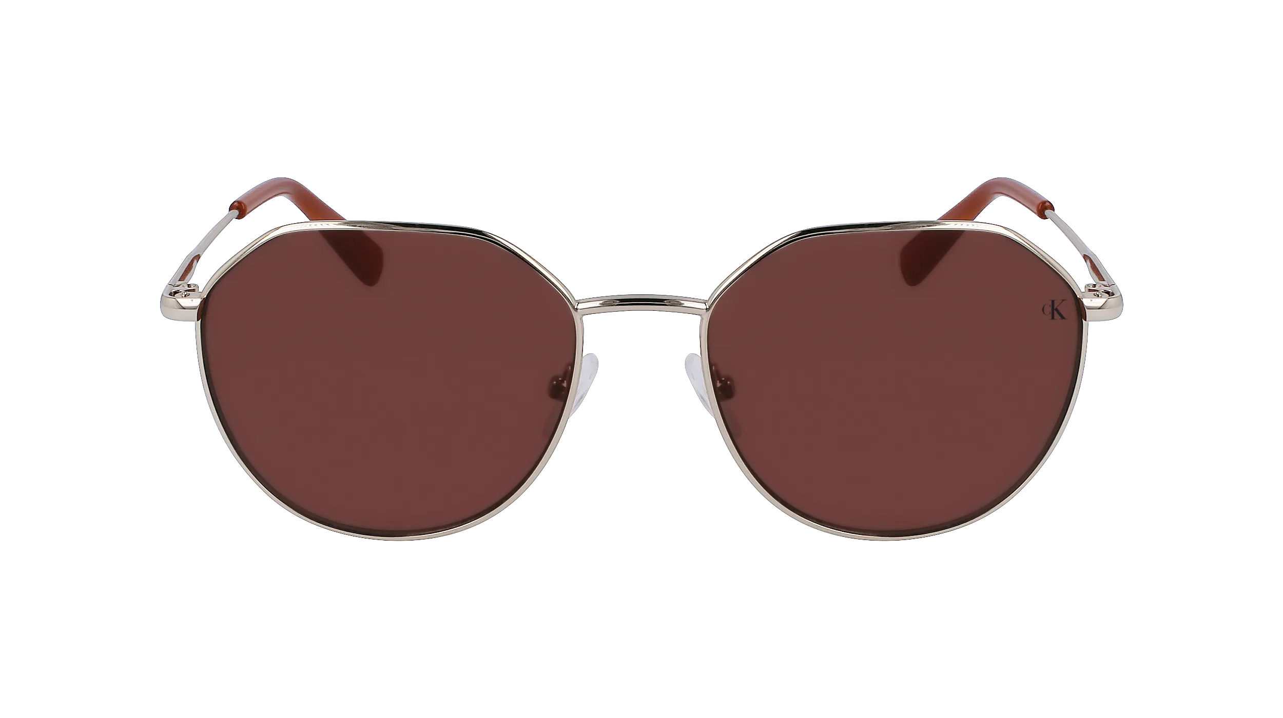 Calvin Klein CKJ23201S 717 Occhiali da sole Metallo Oro Bordeaux Rotonda Normale Normale - immagine 3