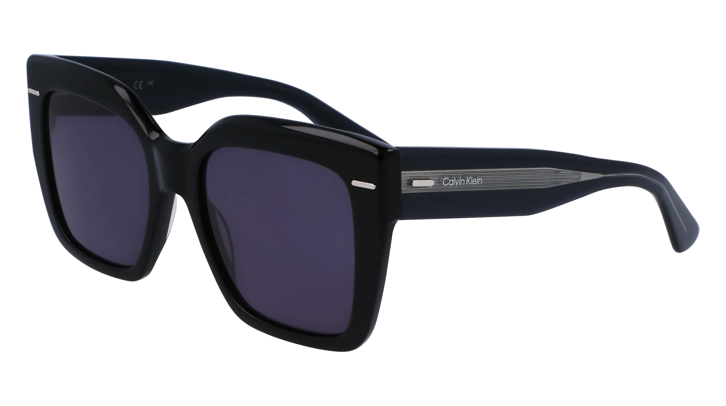 Calvin Klein CK23508S 001 Occhiali da sole Acetato Nero Grigio Squadrata Normale Normale - immagine 1
