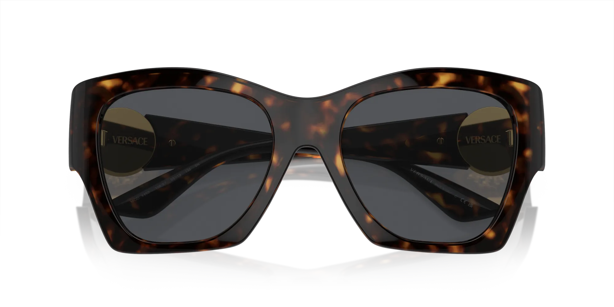 Versace VE4452 108/87 Occhiali da sole Iniettato Tartaruga Grigio Geometrica Normale - immagine 2